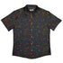 Musical Rainbow Notes Black Button Up Shirt - adult sizing - music print -