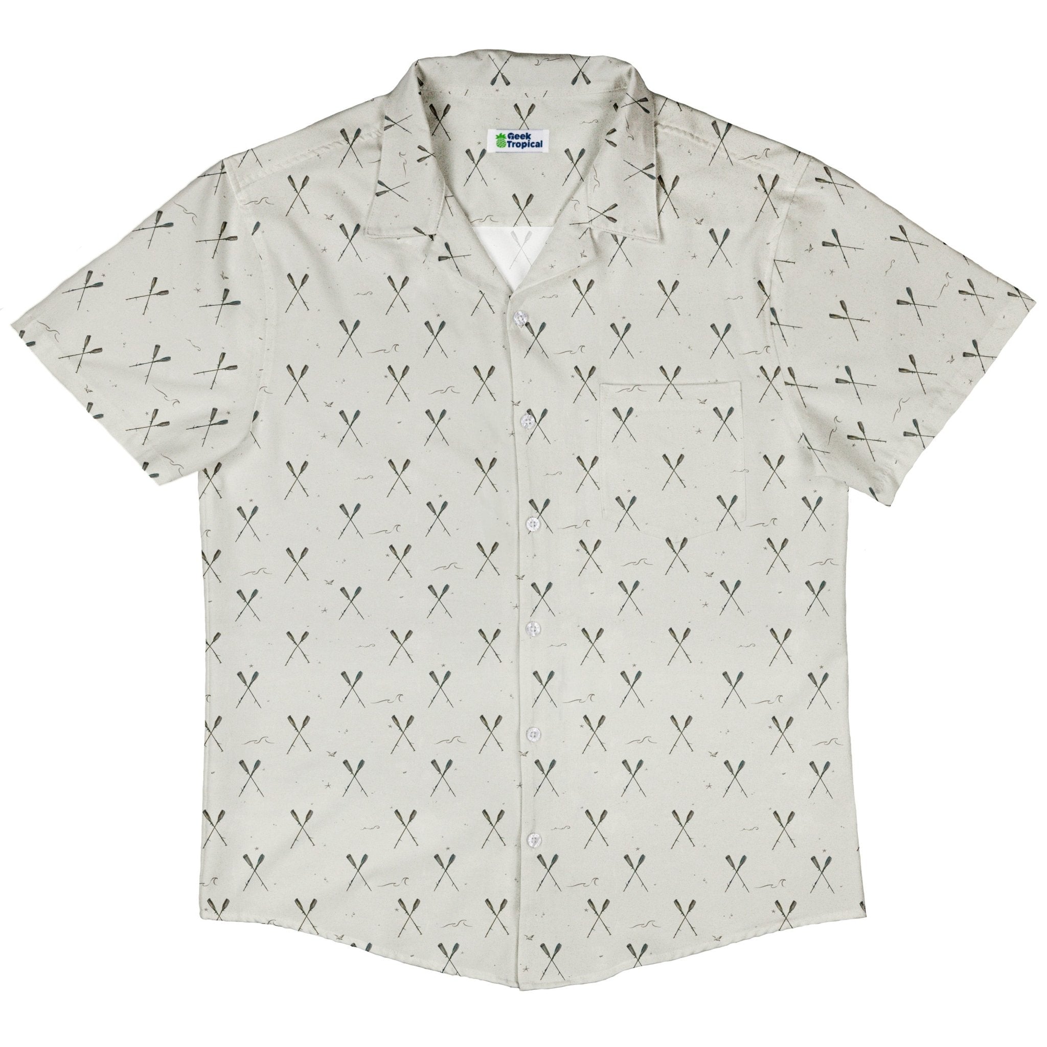 Oar Cross Button Up Shirt Geek Nerd adult sizing Design by Vlad Mel Marine biology