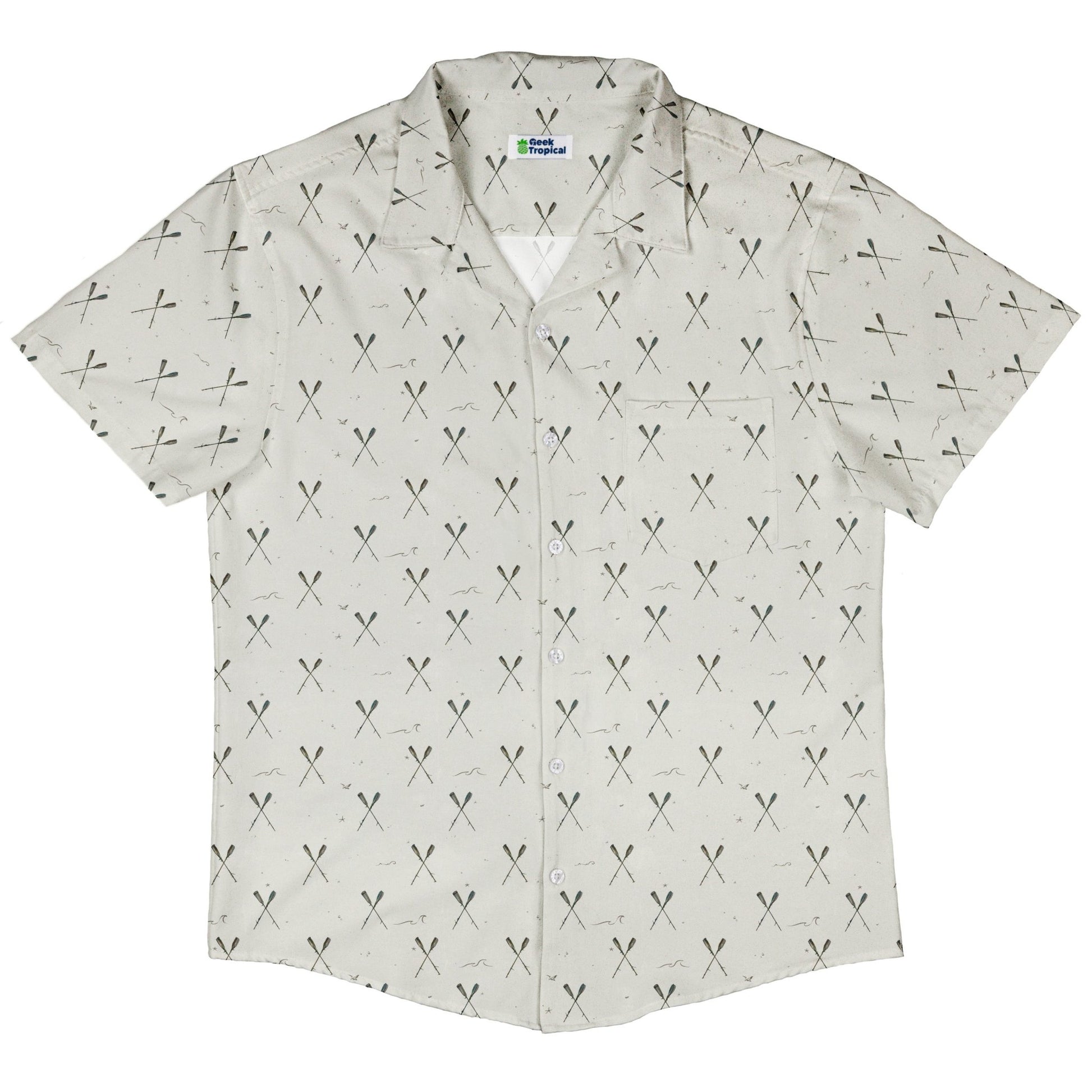 Oar Cross Button Up Shirt Geek Nerd adult sizing Design by Vlad Mel Marine biology