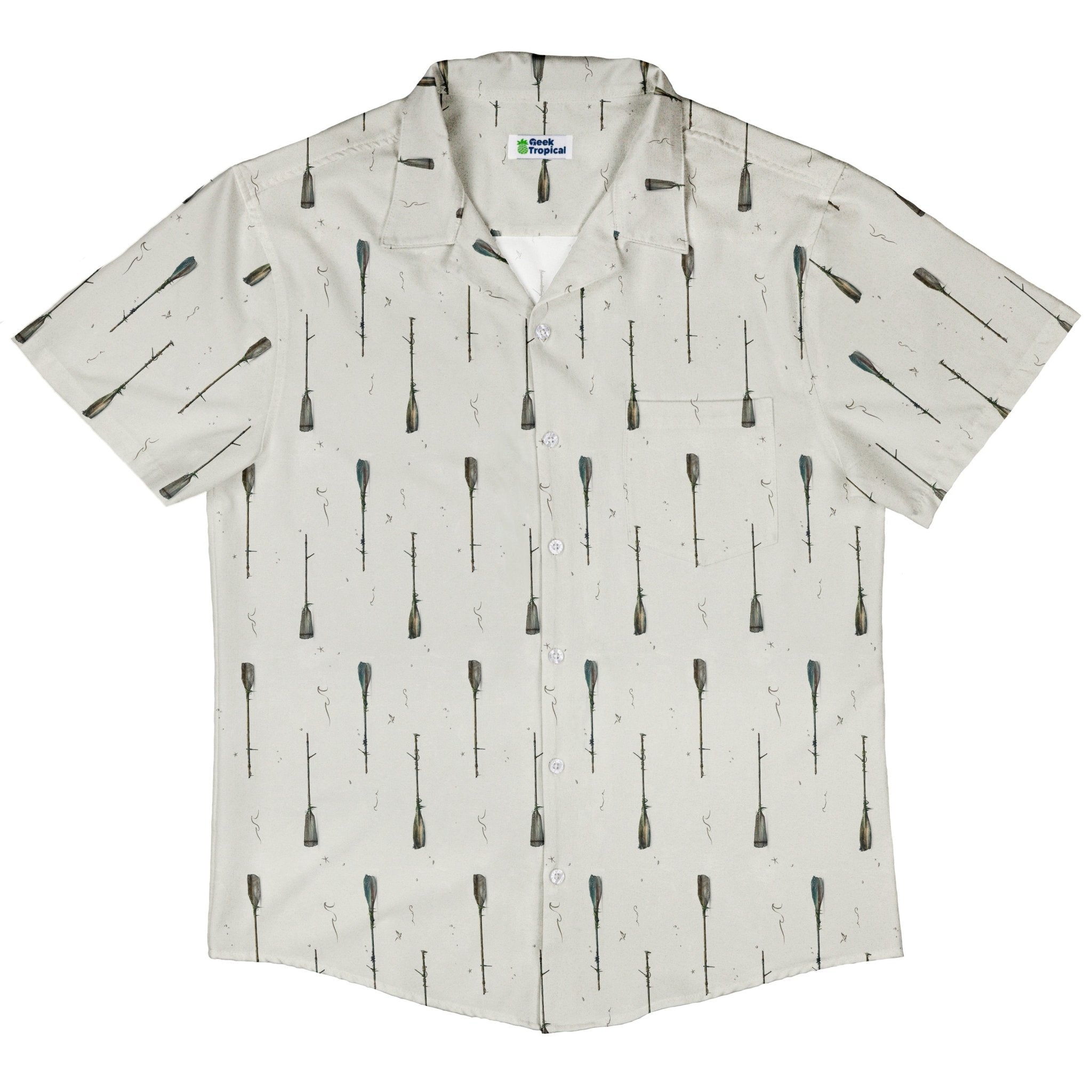 Oars Rowing Button Up Shirt Geek Nerd adult sizing Design by Vlad Mel Marine biology