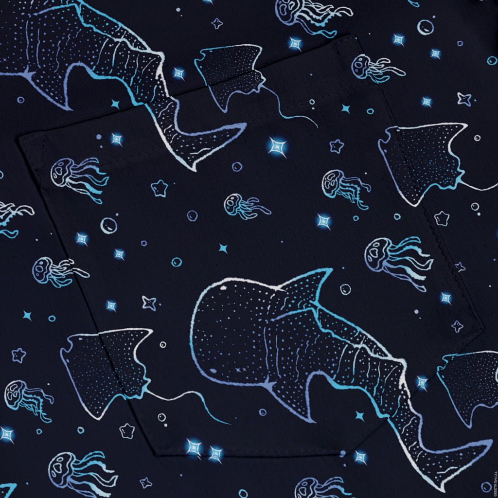 Ocean Giants Button Up Shirt Geek Nerd adult sizing animal patterns Design by Ardi Tong