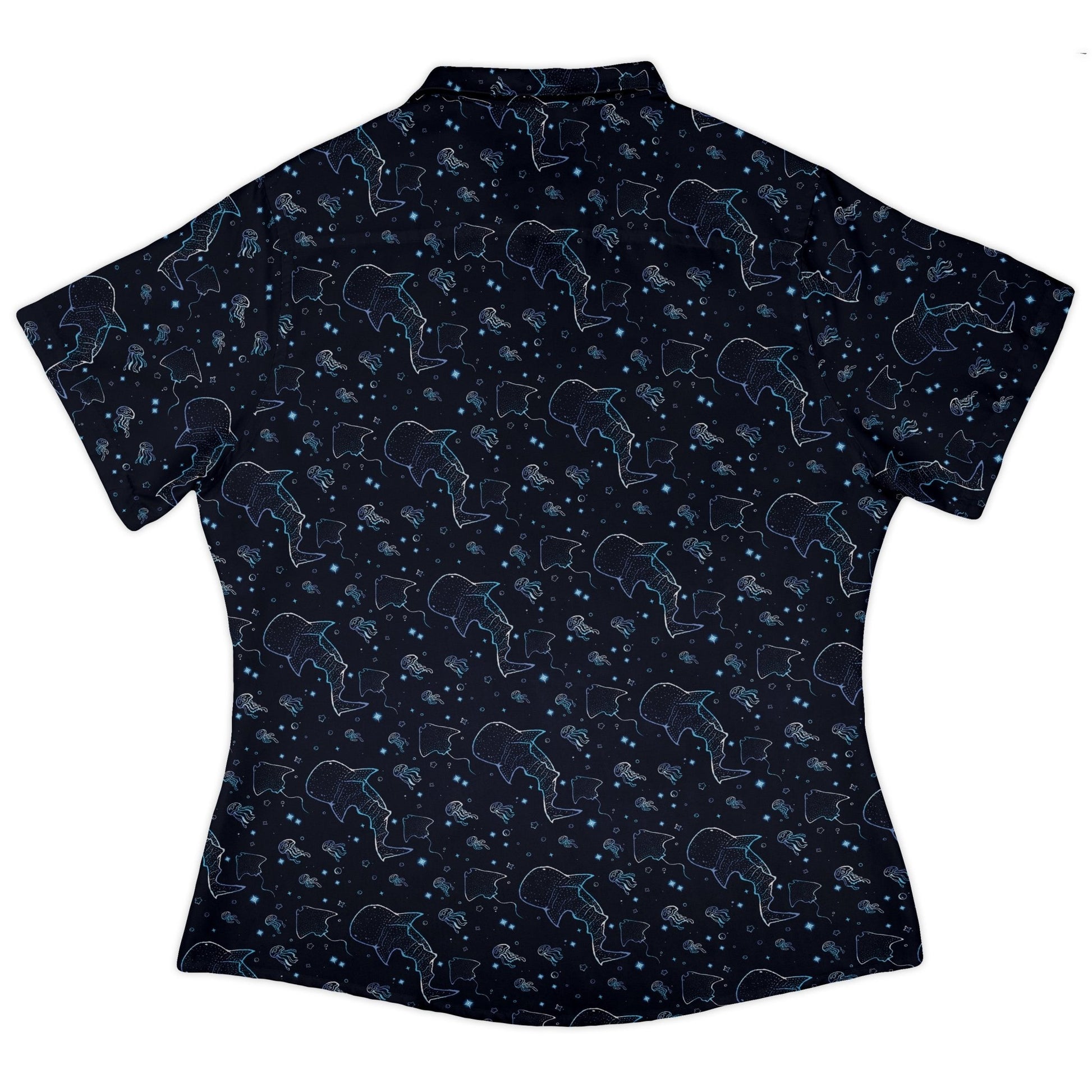 Ocean Giants Curvy Button Up Shirt Geek Nerd animal patterns Design by Ardi Tong marine biology