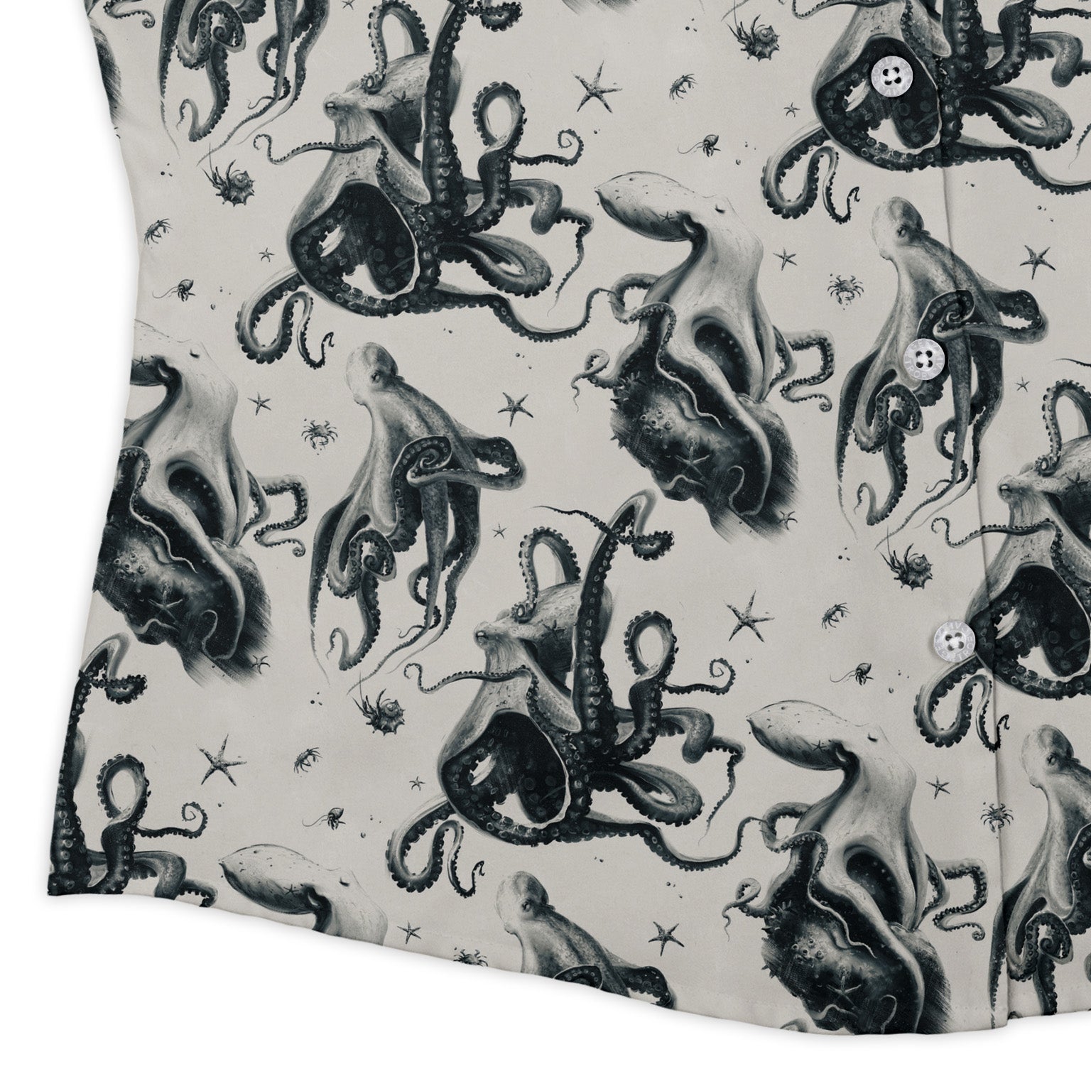 Octopus Crunch Curvy Button Up Shirt Geek Nerd Design by Vlad Mel Marine biology q4