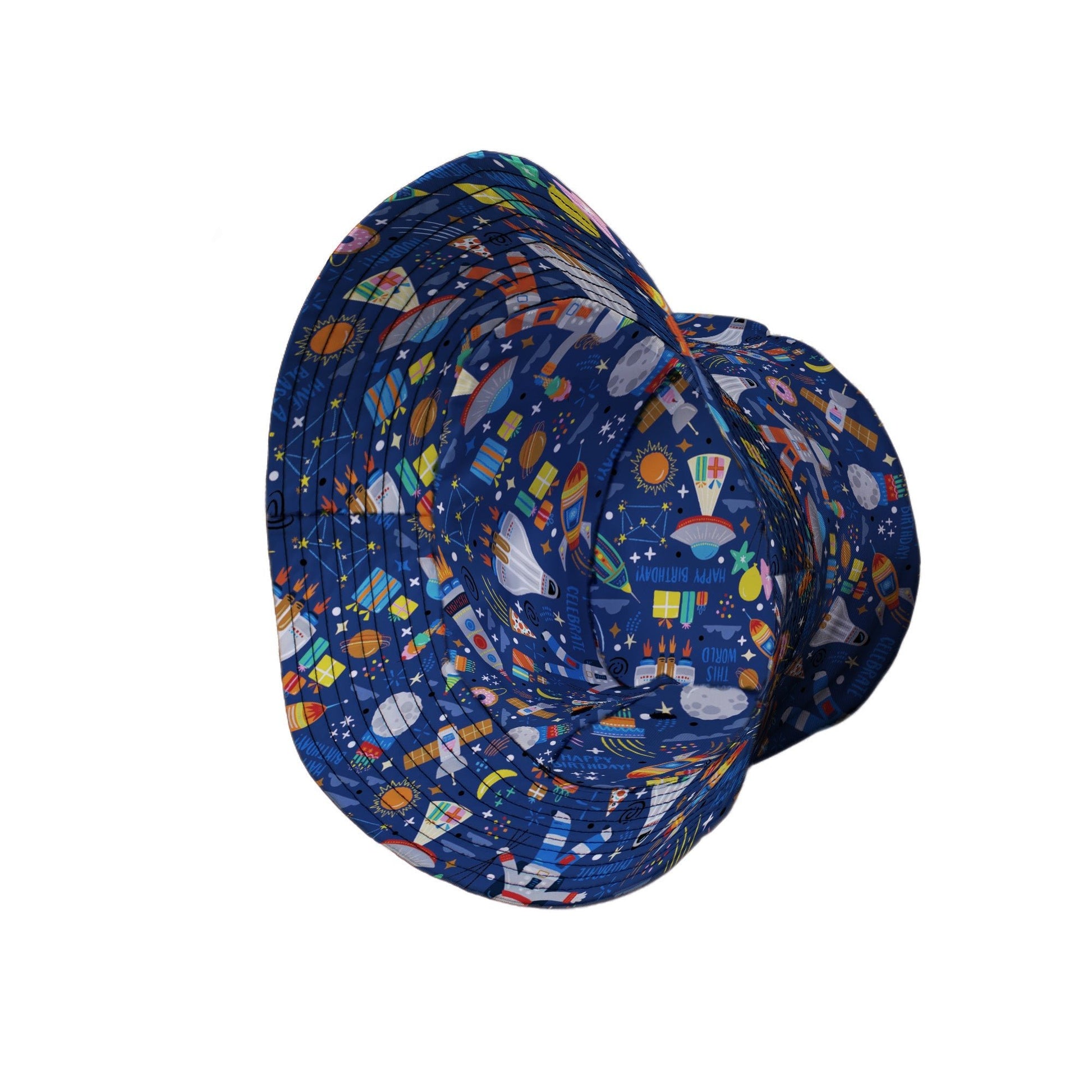 Outer Space Birthday Bucket Hat Geek Nerd Design by Zirkus Design lx - B outer space & astronaut print