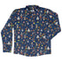 Outer Space Birthday Long Sleeve Button Up Shirt Geek Nerd adult sizing Design by Zirkus Design FLOW DESC WRITING