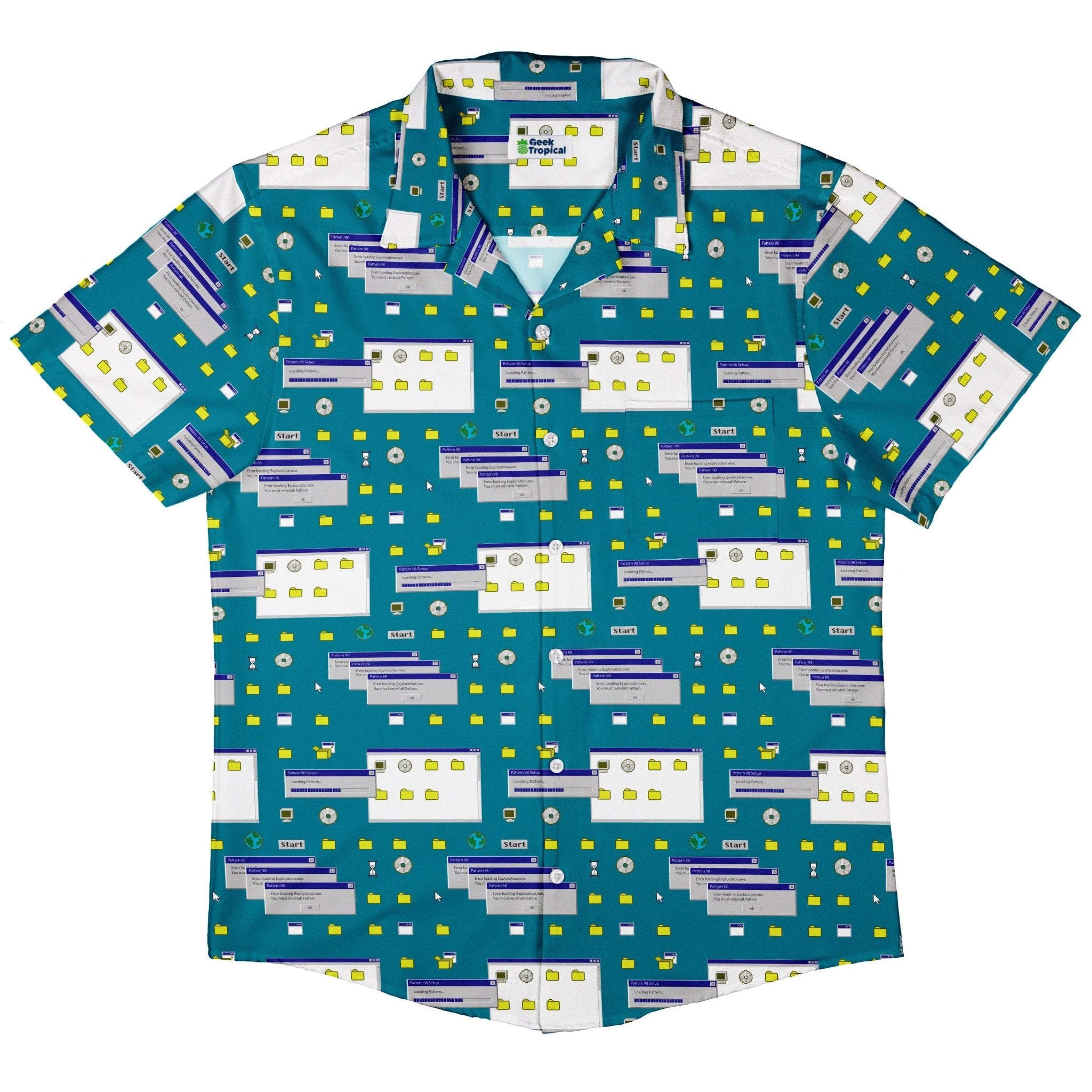 Pattern98 Button Up Shirt - adult sizing - computer print - Design by Claire Murphy