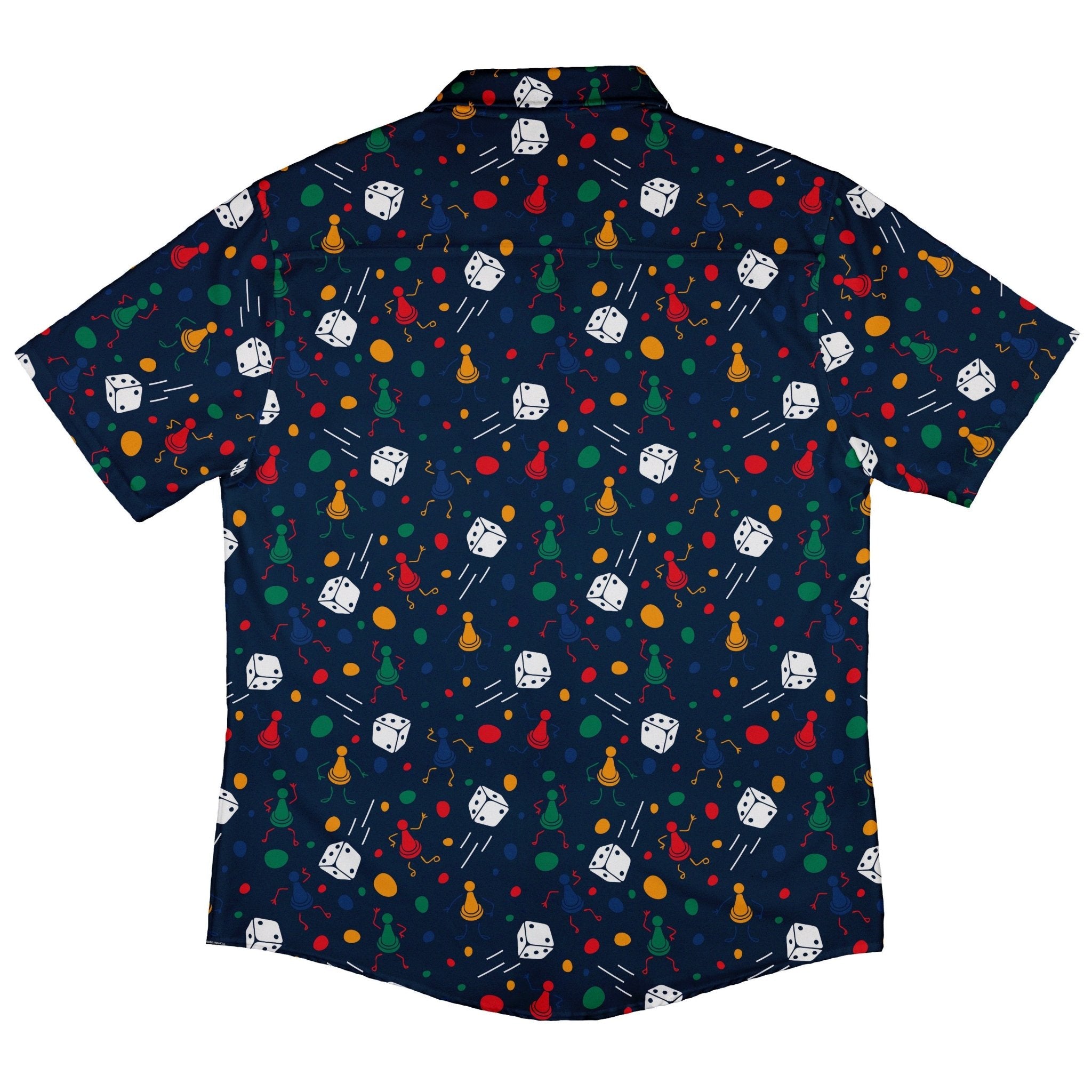 Pawn Party Blue Board Game Button Up Shirt - adult sizing - board game print -