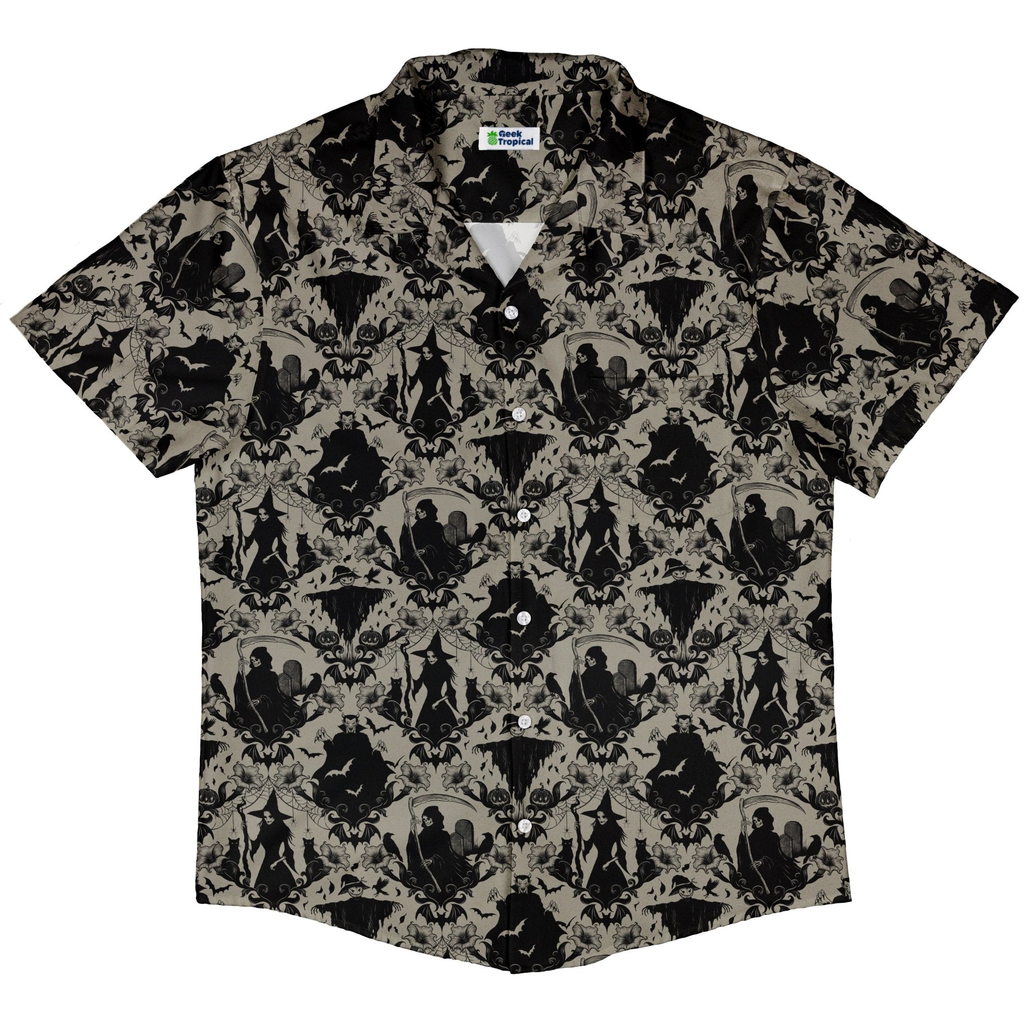 Phantom Flourish Button Up Shirt Geek Nerd 0925 adult sizing All Adult Button Up Shirts