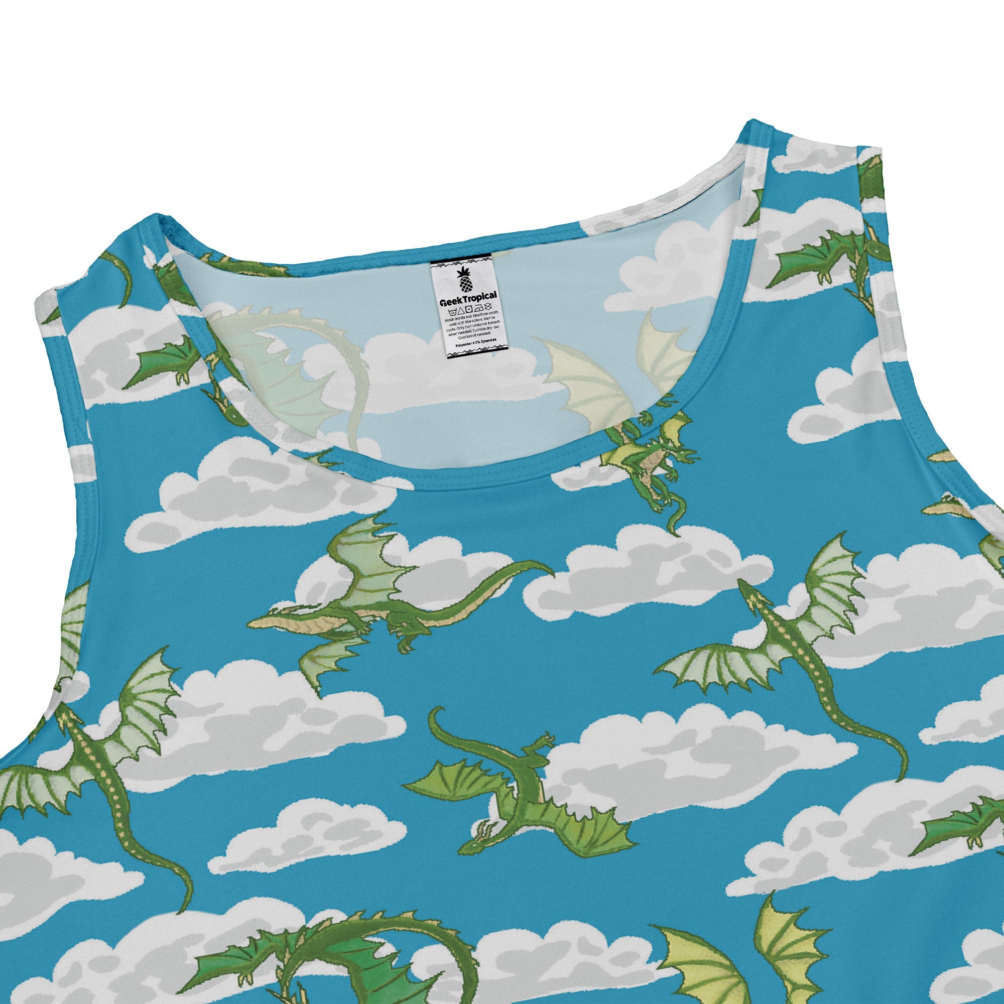 Pixel Dragon Video Game Sky Dress Geek Nerd Designs by Nathan fantasy prints lx - C