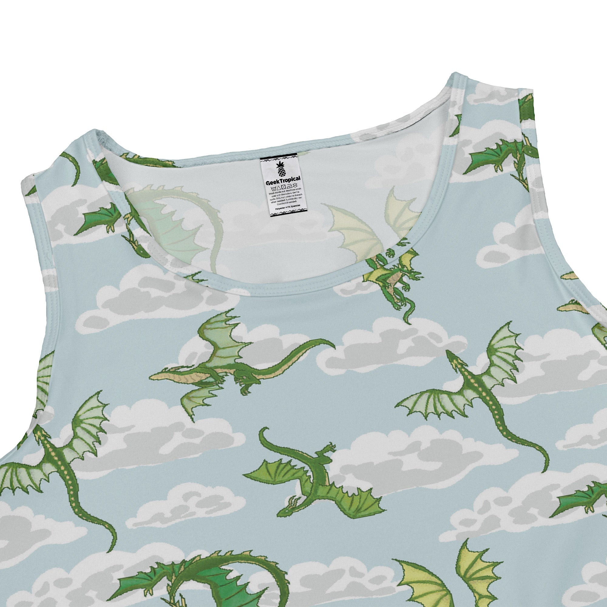 Pixel Dragon Video Game Mist Dress Geek Nerd Designs by Nathan fantasy prints lx - C