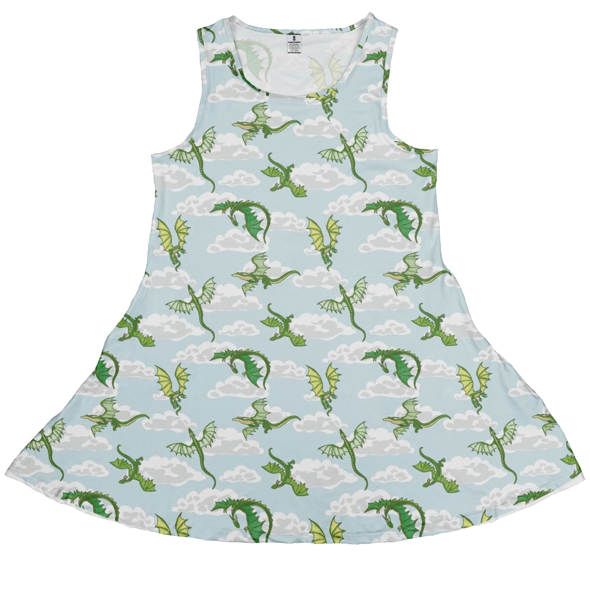 Pixel Dragon Video Game Mist Dress Geek Nerd Designs by Nathan fantasy prints lx - C