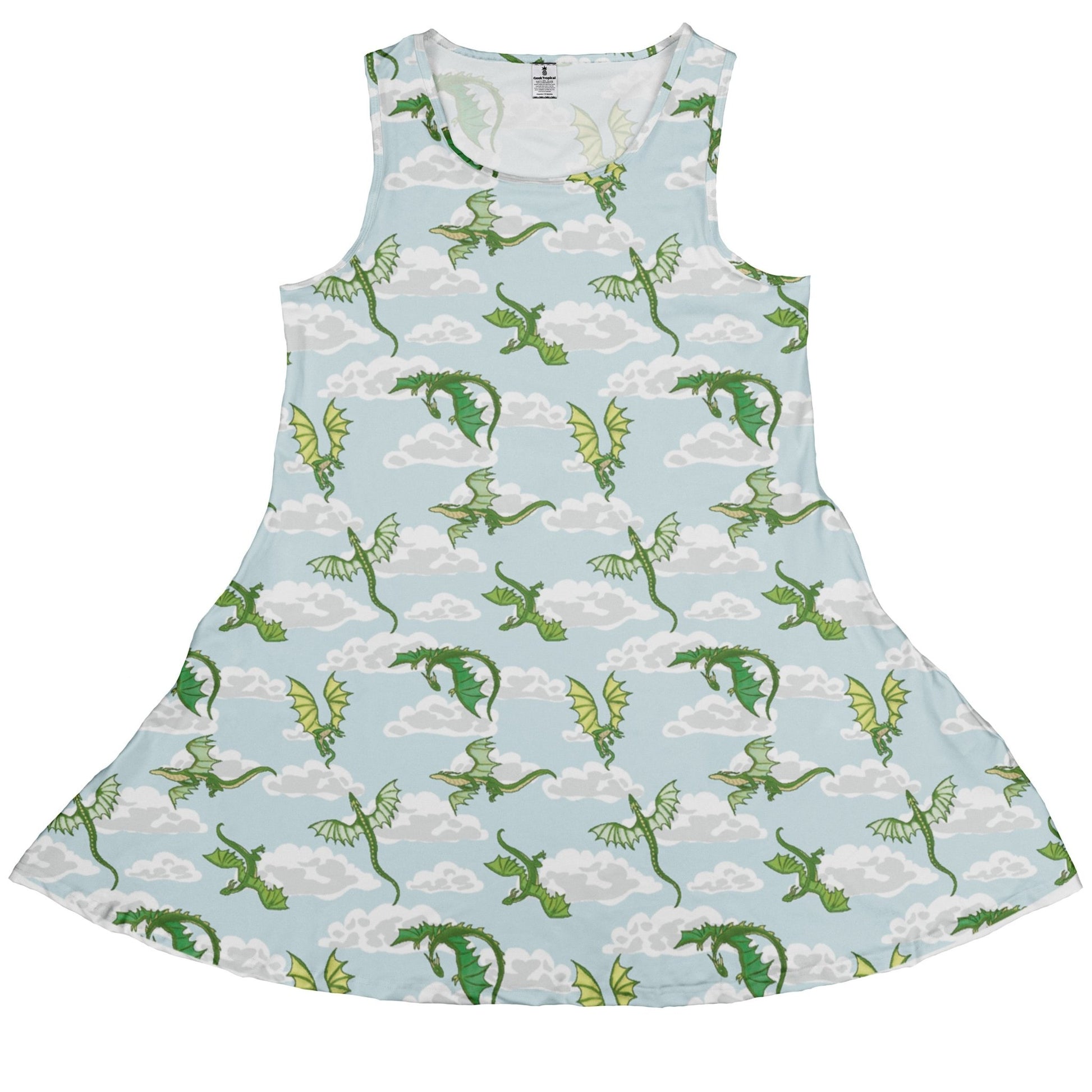 Pixel Dragon Video Game Mist Dress Geek Nerd Designs by Nathan fantasy prints lx - C