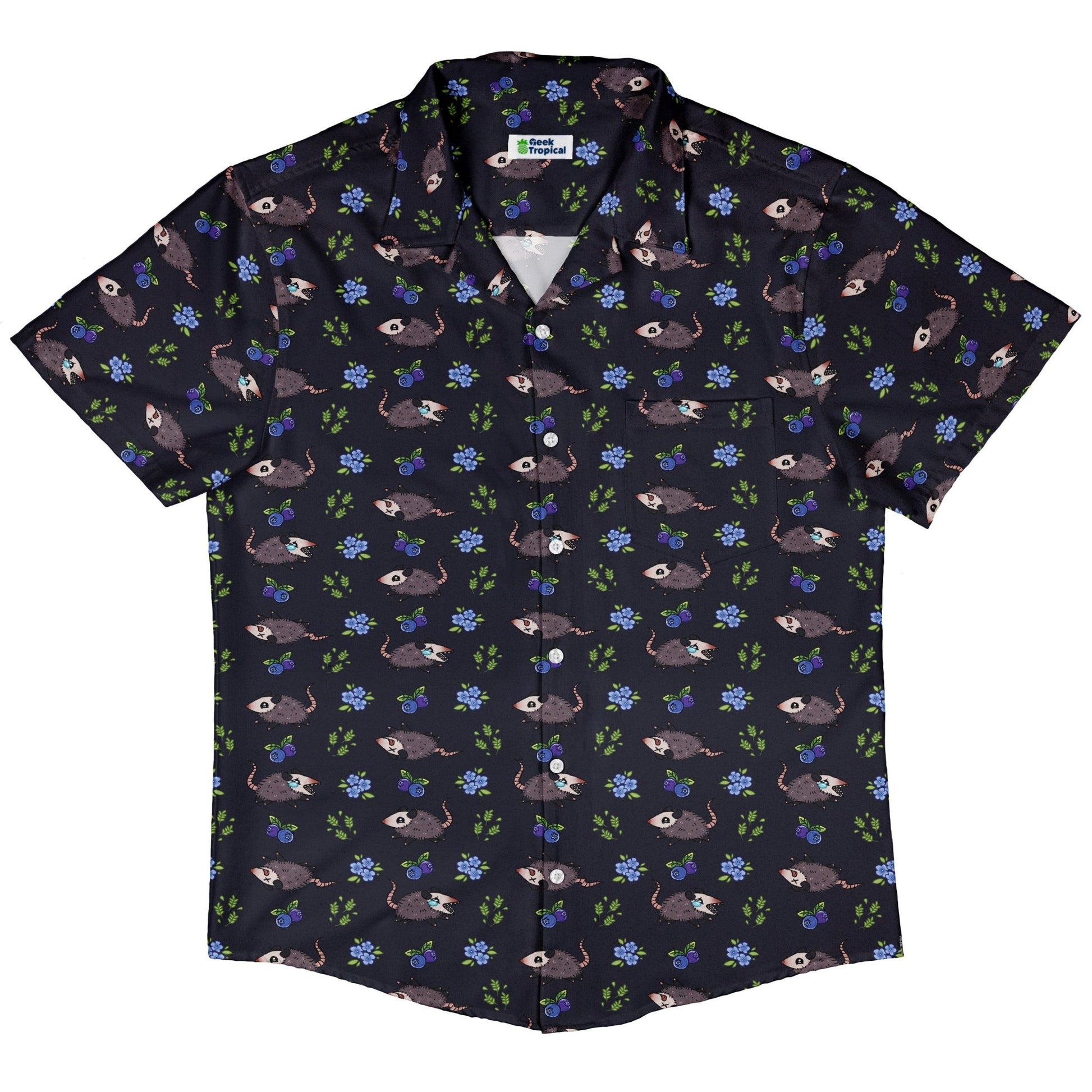 Playing Possum Button Up Shirt Geek Nerd 0925 adult sizing All Adult Button Up Shirts