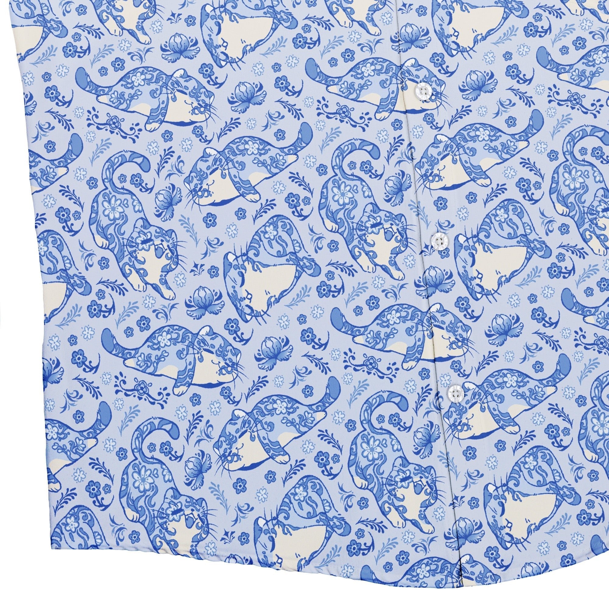 Porcelain Tigers Button Up Shirt Geek Nerd 0925 adult sizing All Adult Button Up Shirts