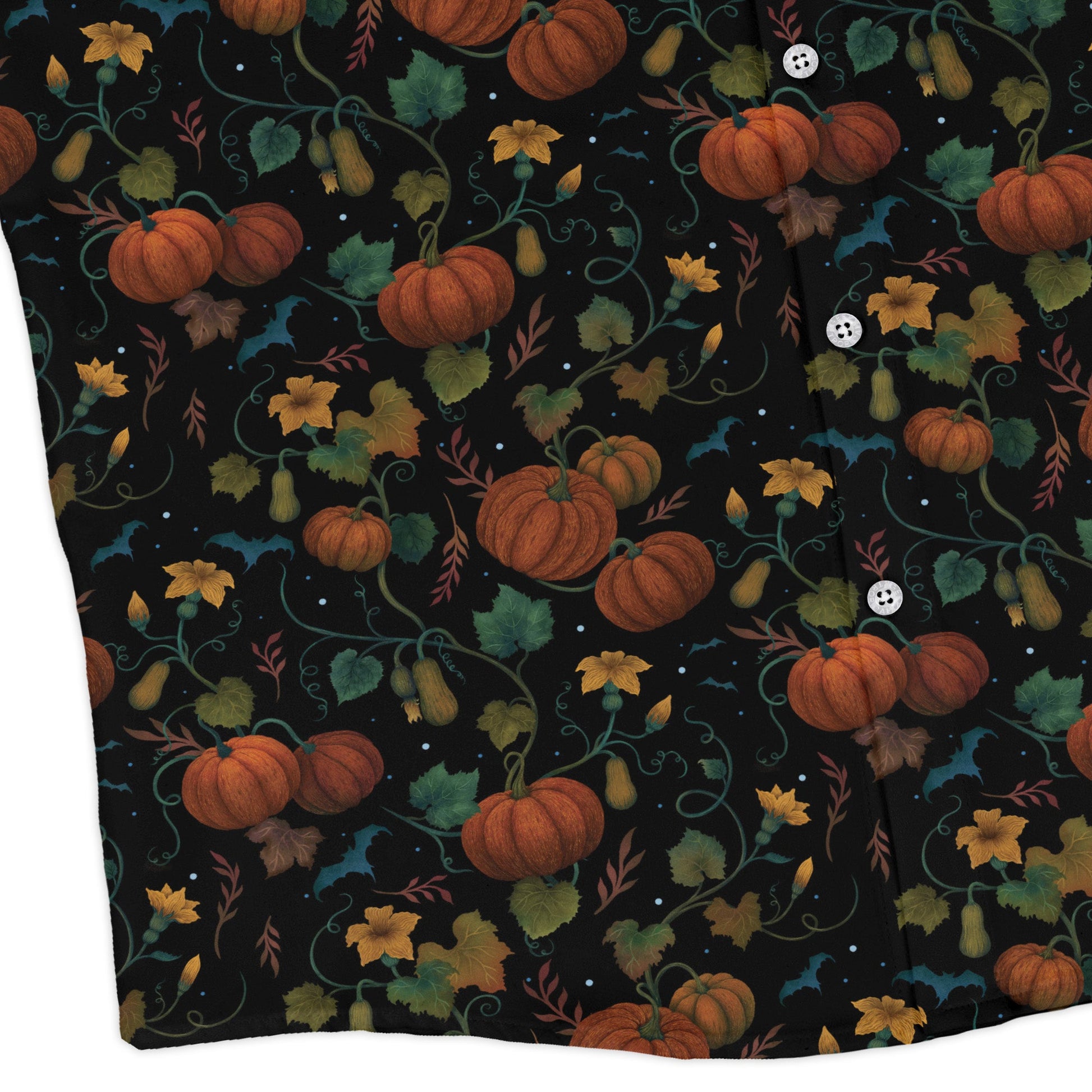 Pumpkin Bats Long Sleeve Button Up Shirt Geek Nerd 0925 adult sizing All Adult Button Up Shirts