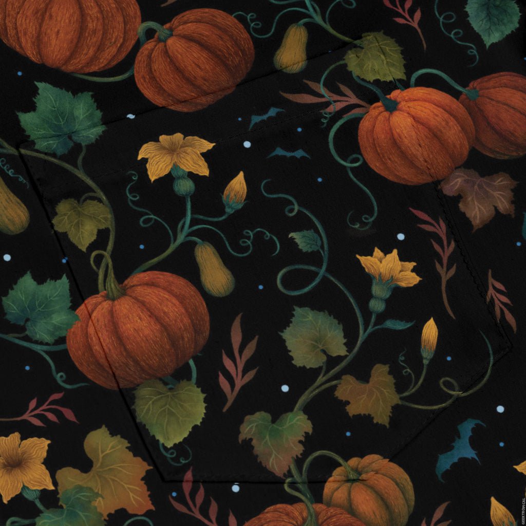 Pumpkin Bats Long Sleeve Button Up Shirt Geek Nerd 0925 adult sizing All Adult Button Up Shirts