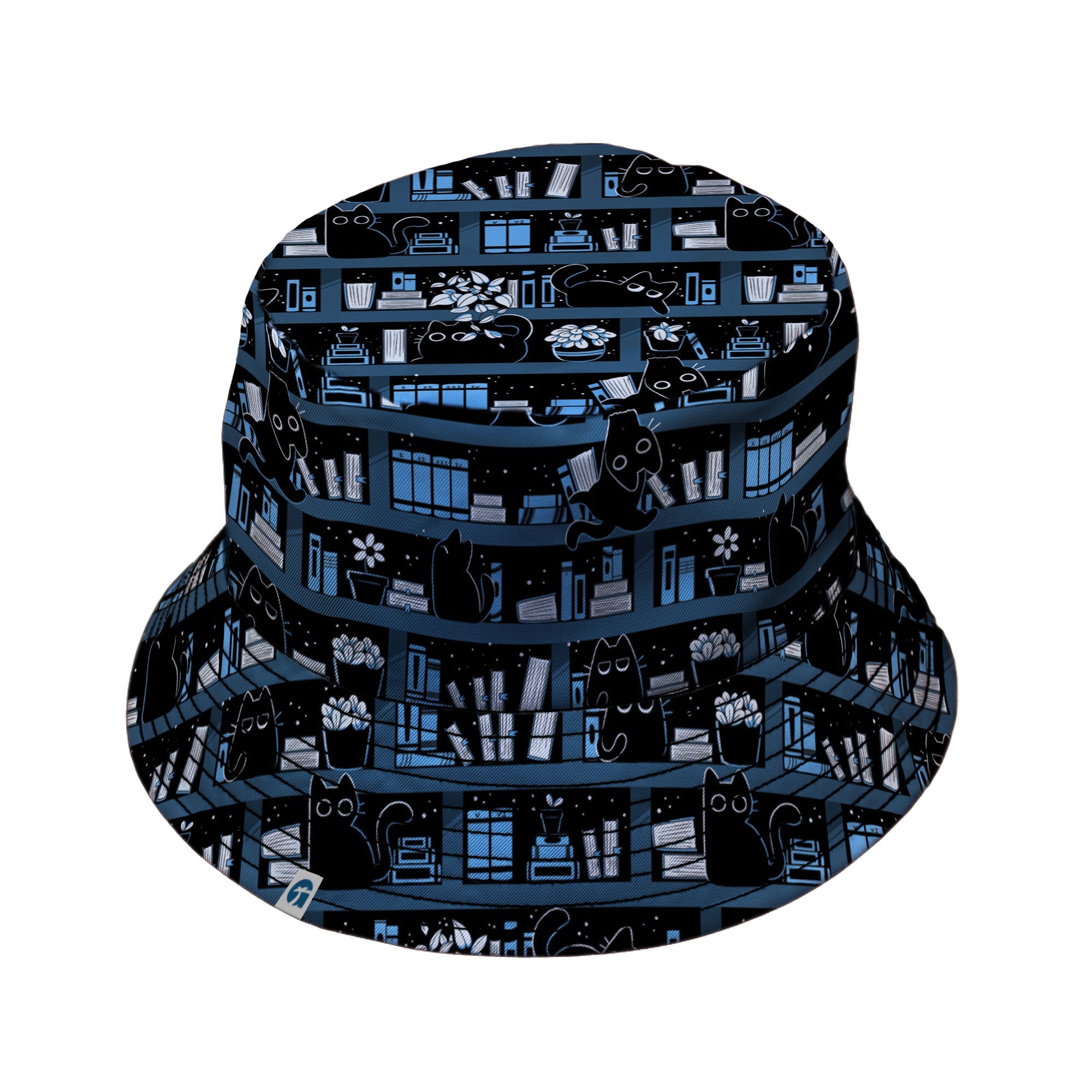 Purrrfect Library Bucket Hat Geek Nerd 0925 Animal Patterns Book Prints