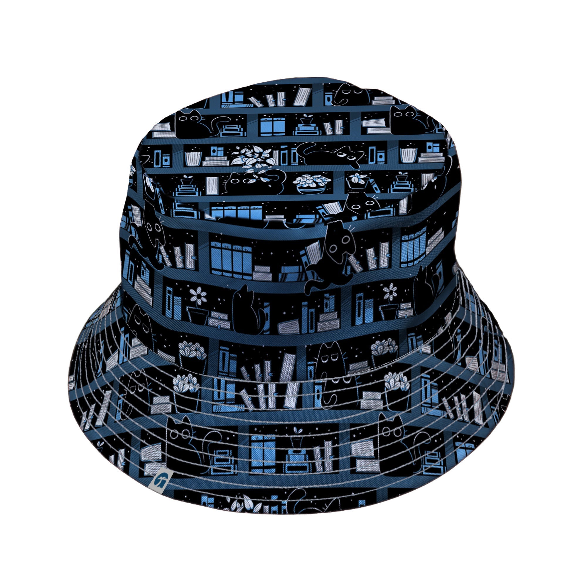 Purrrfect Library Bucket Hat Geek Nerd 0925 Animal Patterns Book Prints