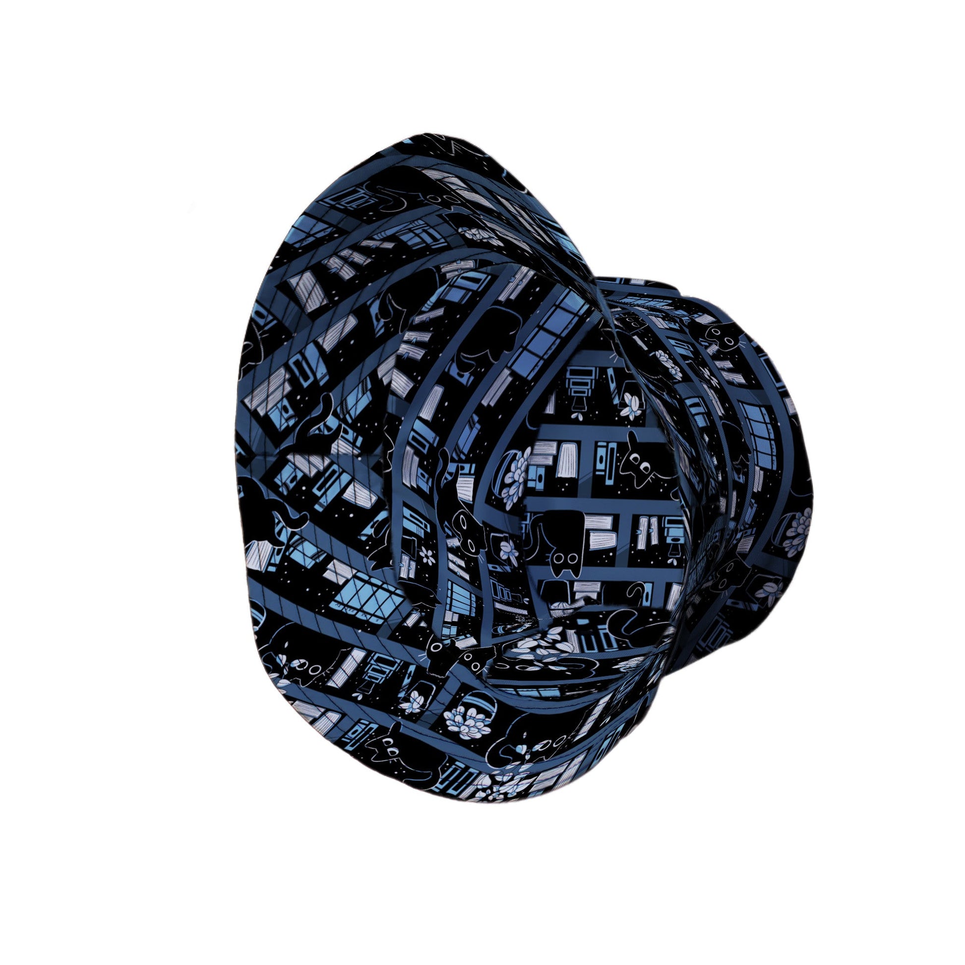 Purrrfect Library Bucket Hat Geek Nerd 0925 Animal Patterns Book Prints