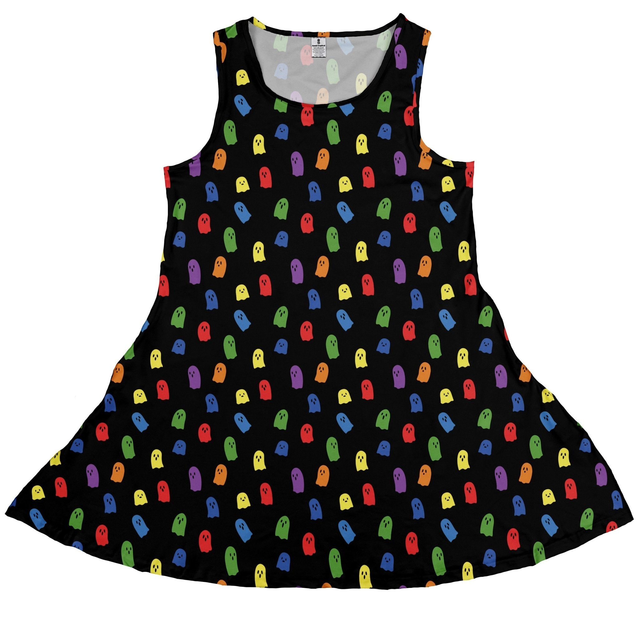 Rainbow Kawaii Ghosts Dress Geek Nerd 0925 Design by Tobe Fonseca Fantasy Prints