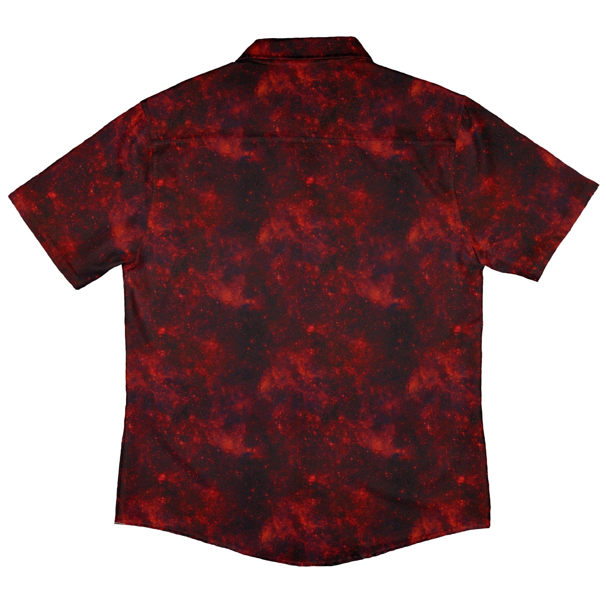 Red Nebula Space Button Up Shirt - adult sizing - outer space & astronaut print -
