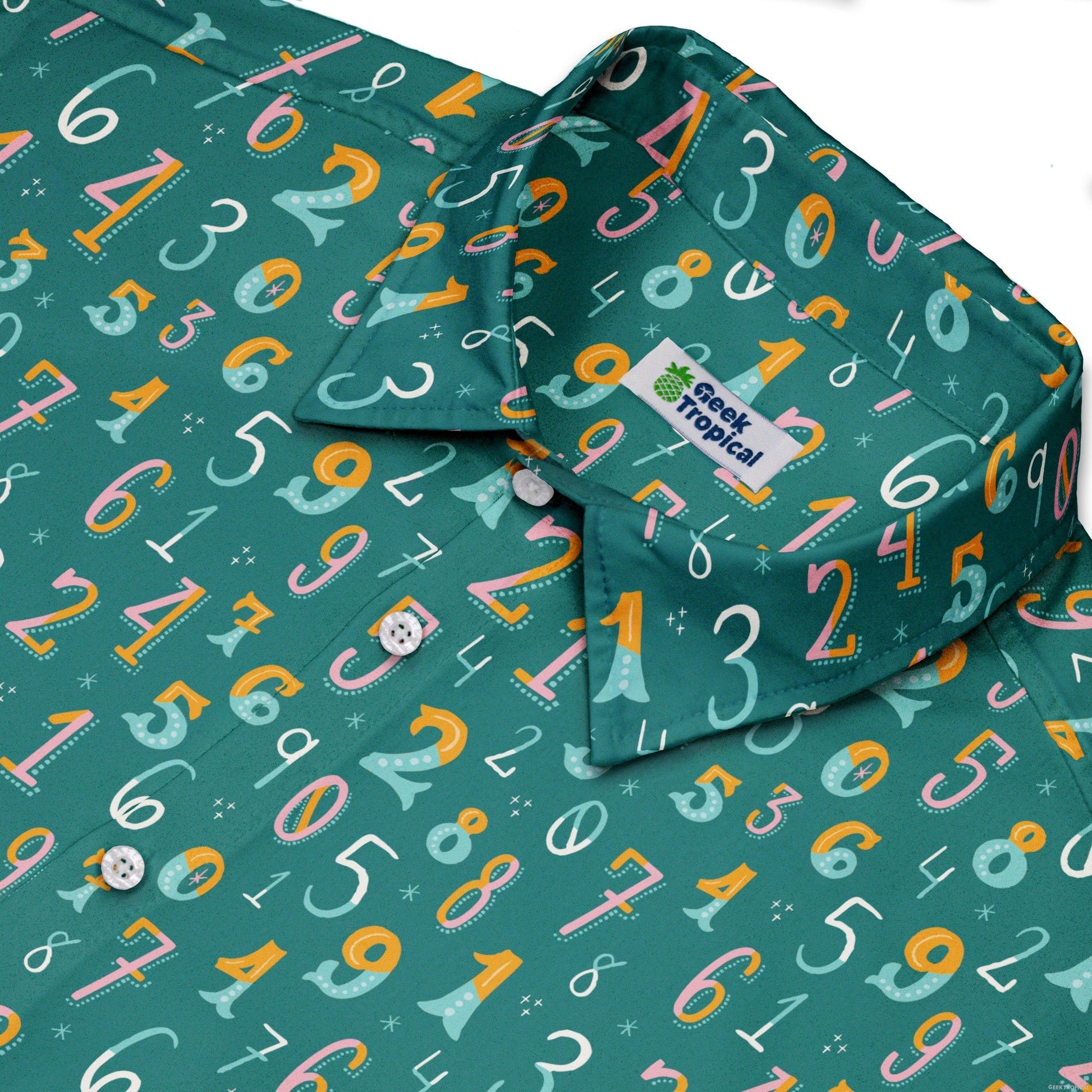 Retro Math Button Up Shirt Geek Nerd adult sizing Design by Zirkus Design mathematics print