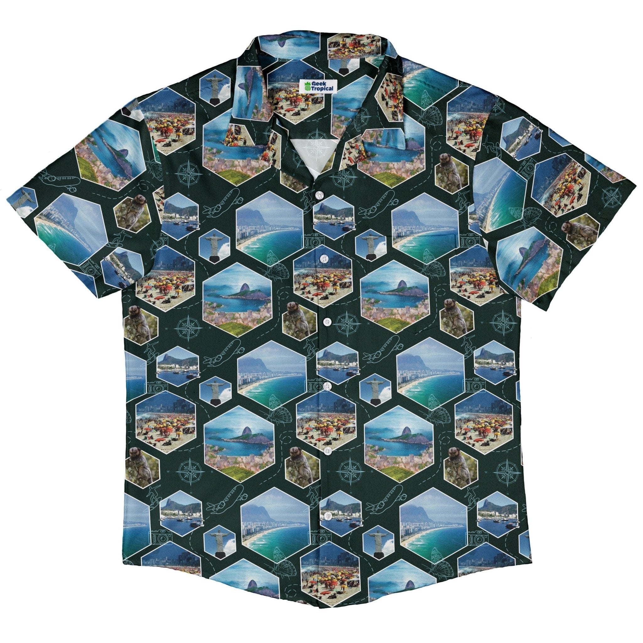Rio Janeiro Wonder Button Up Shirt Geek Nerd 0925 adult sizing All Adult Button Up Shirts