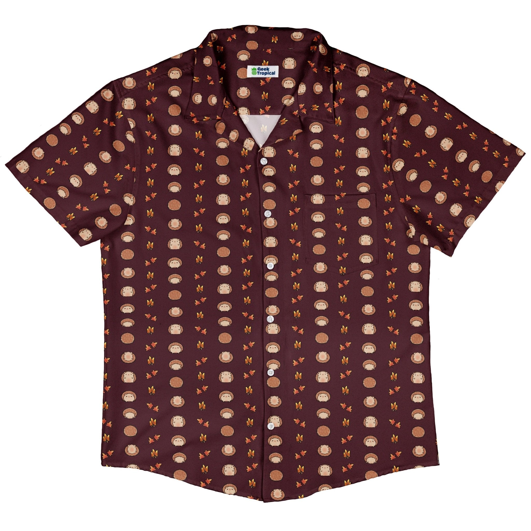 Rolling Hedgehogs Button Up Shirt Geek Nerd 0925 adult sizing All Adult Button Up Shirts