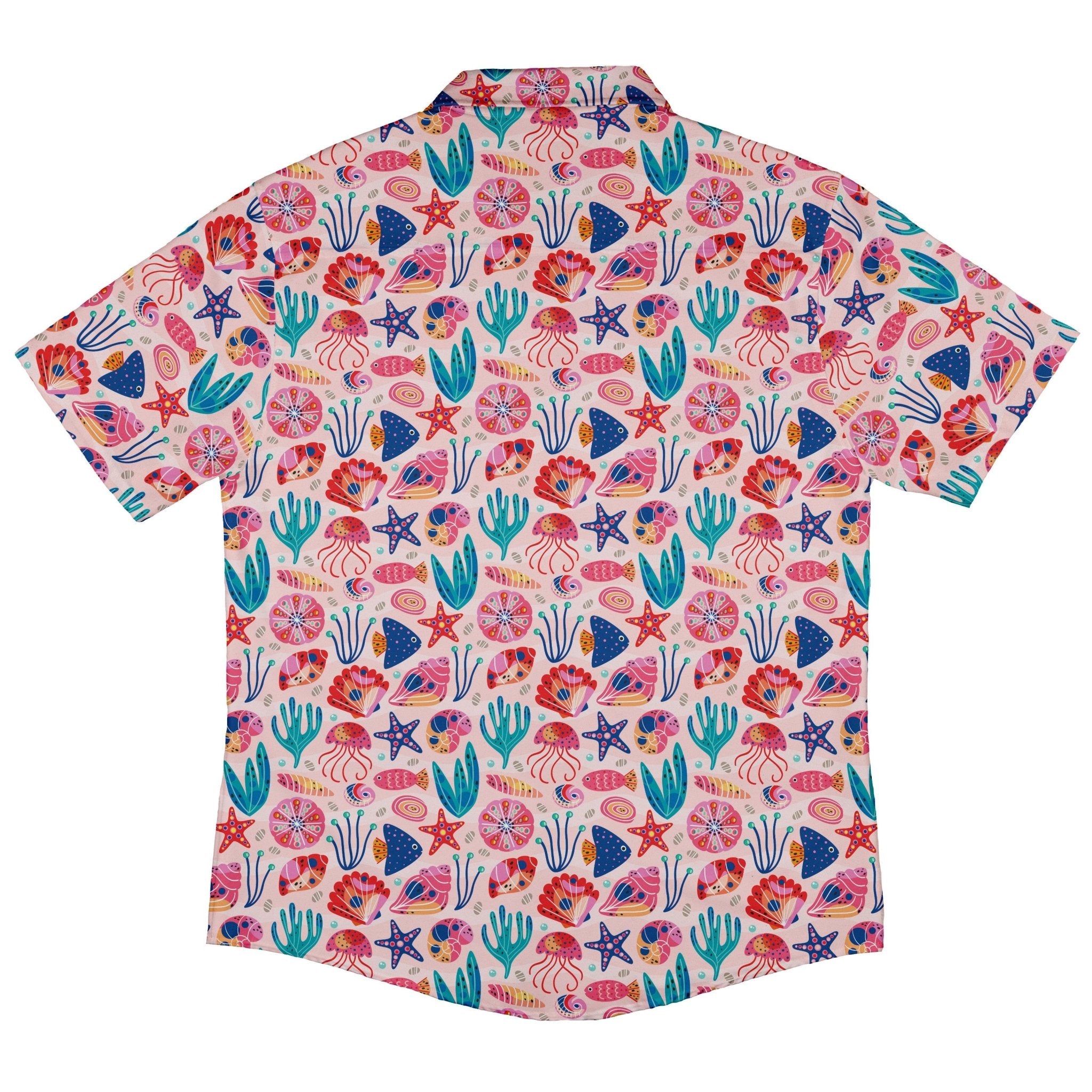 Science Cute Marine Biology Pink Button Up Shirt - adult sizing - Animal Patterns - science print