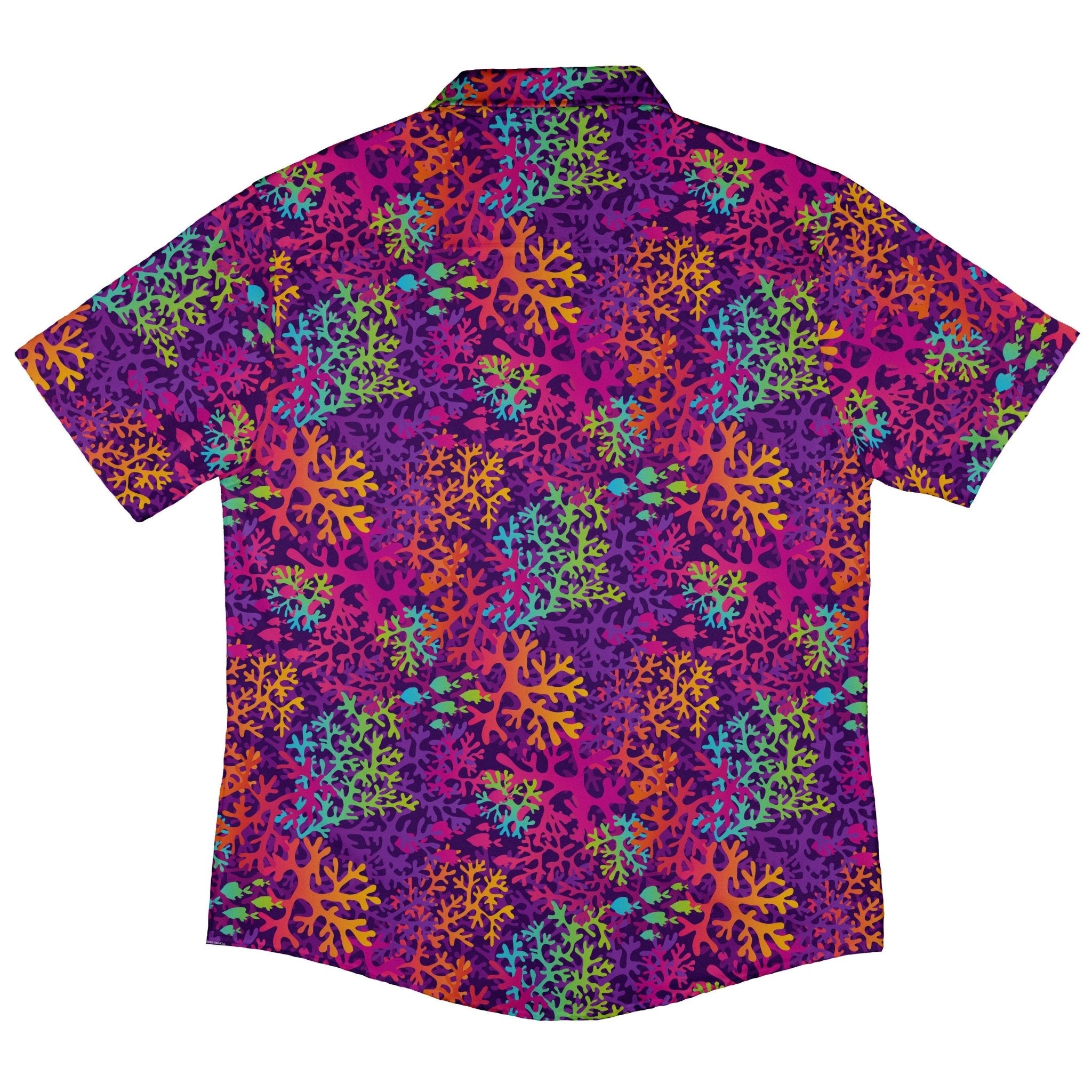 Science Marine Biology Rainbow Coral Button Up Shirt - adult sizing - Maximalist Patterns - science print