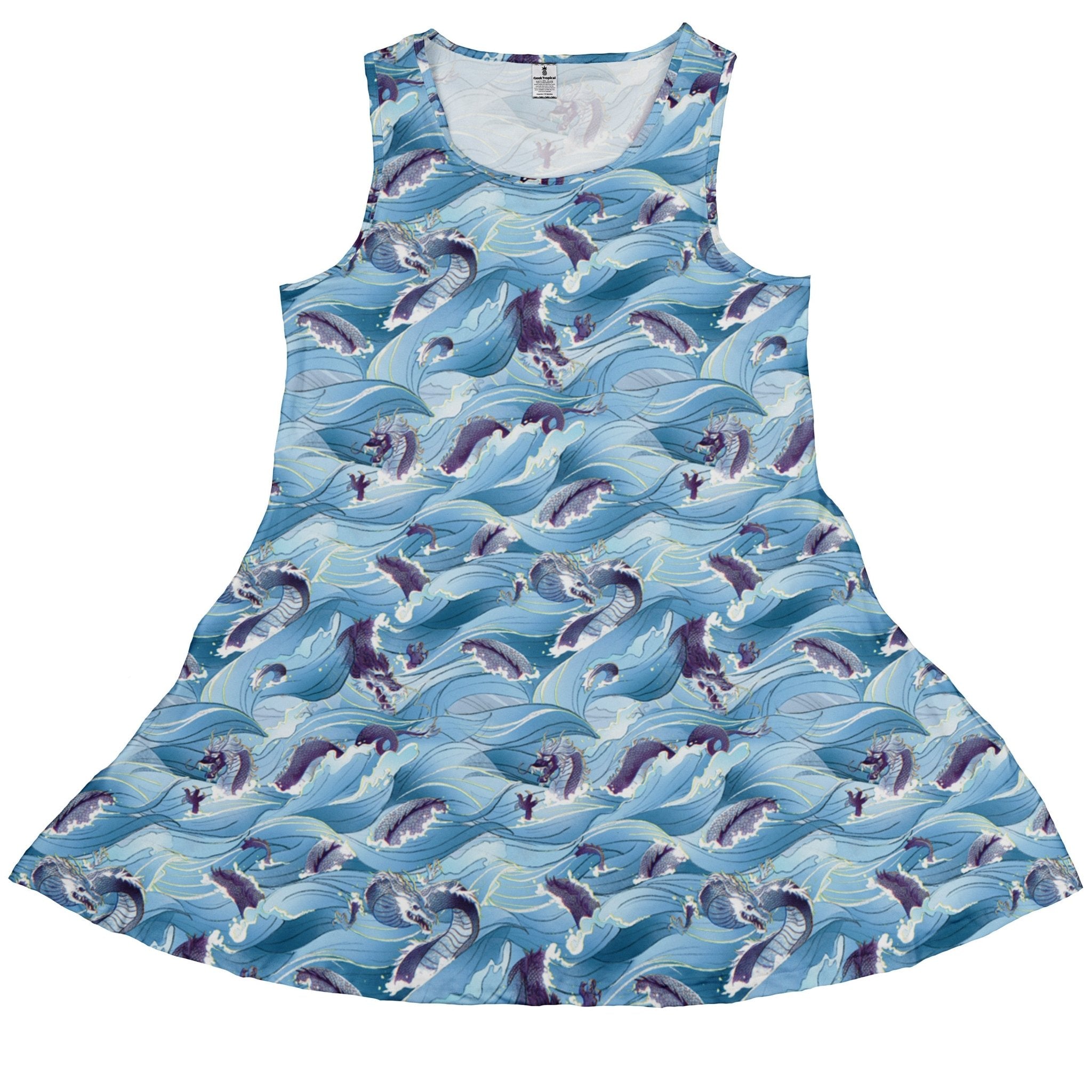 Serpent Of The Sea Blue Anime Dress Geek Nerd Anime Design by Claire Murphy Fantasy Prints