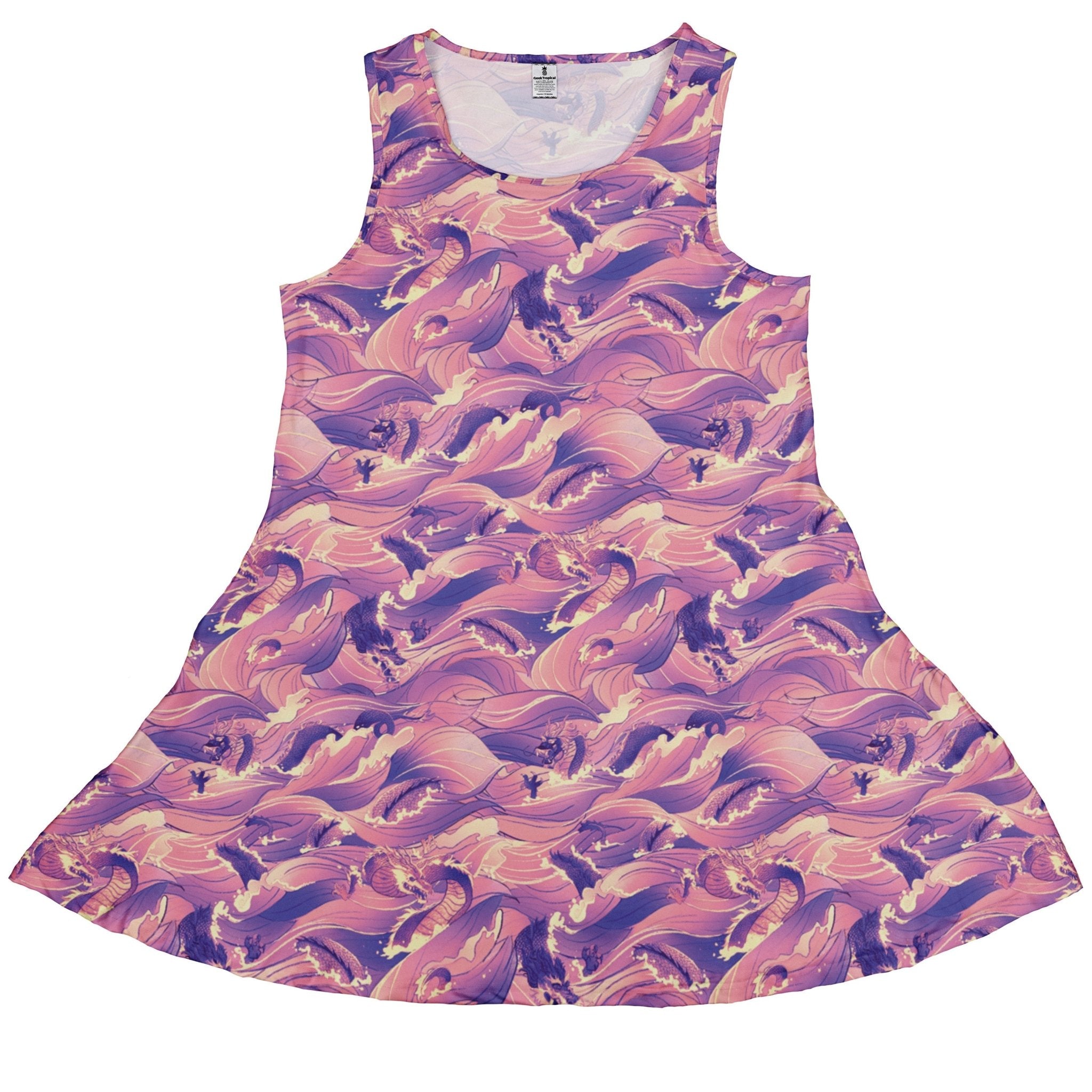 Serpent Of The Sea Pink Anime Dress Geek Nerd Anime Design by Claire Murphy Fantasy Prints