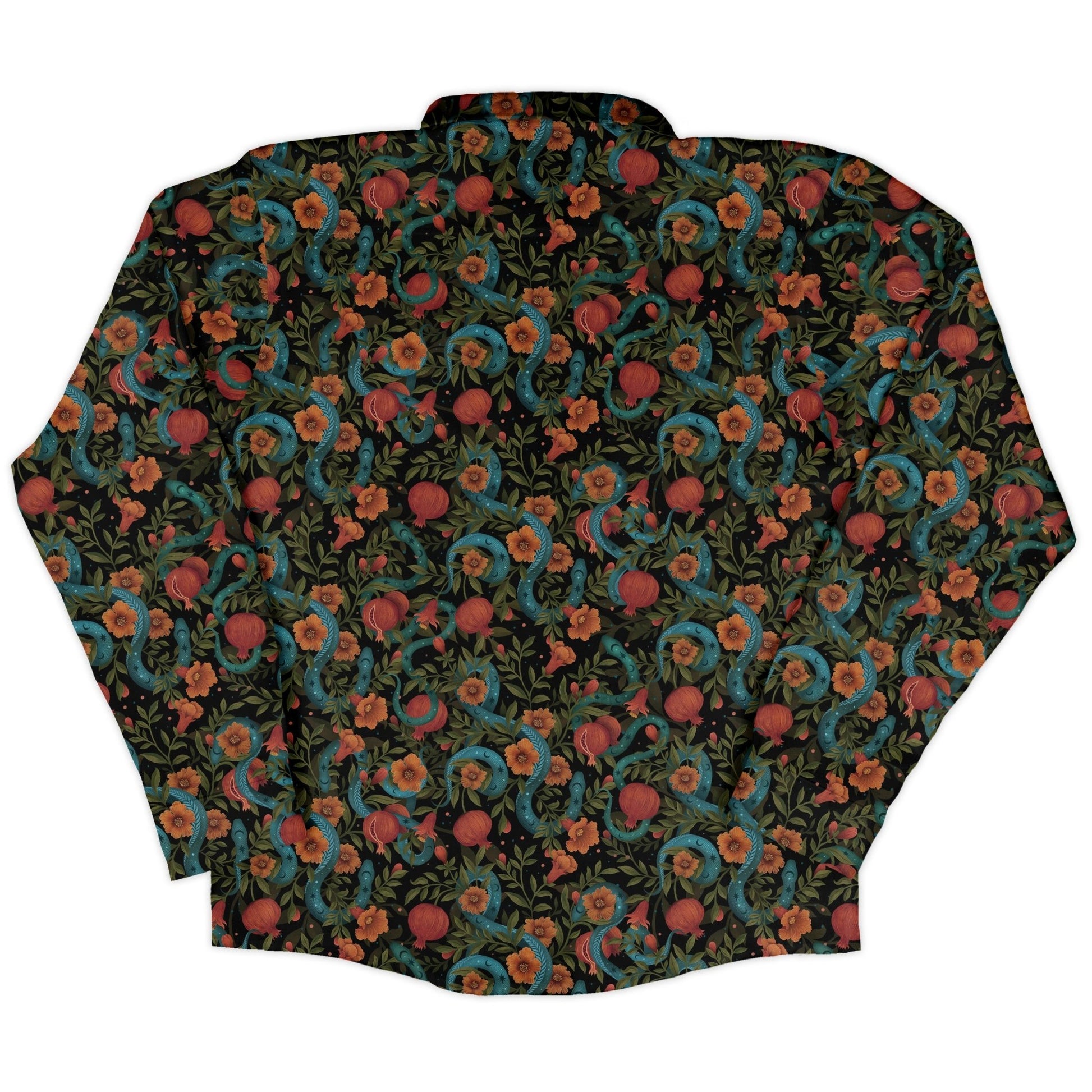 Serpentine Blossom Long Sleeve Button Up Shirt Geek Nerd 0925 adult sizing All Adult Button Up Shirts