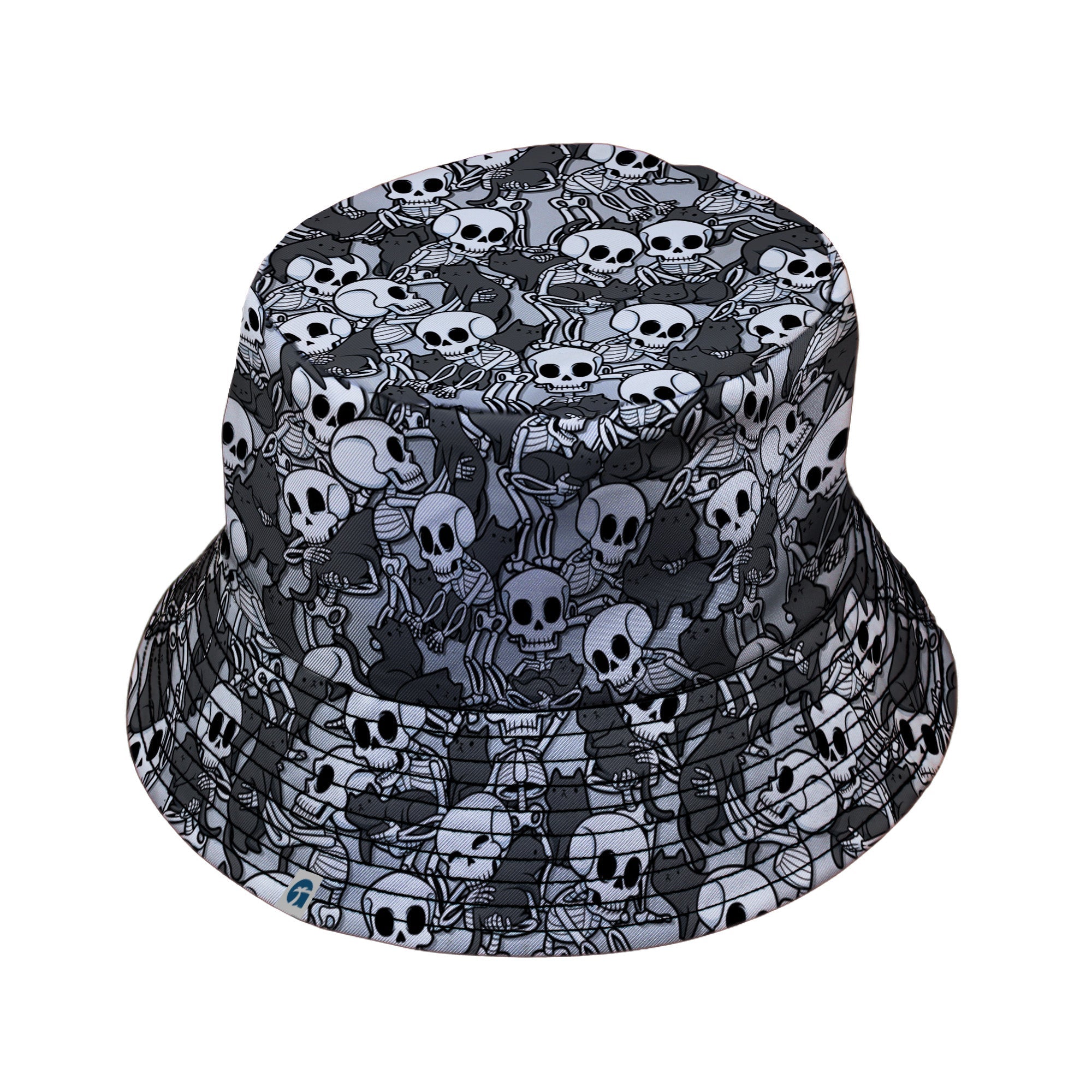 Skeleton Cat Love Bucket Hat Geek Nerd 0925 Animal Patterns Design by Tobe Fonseca