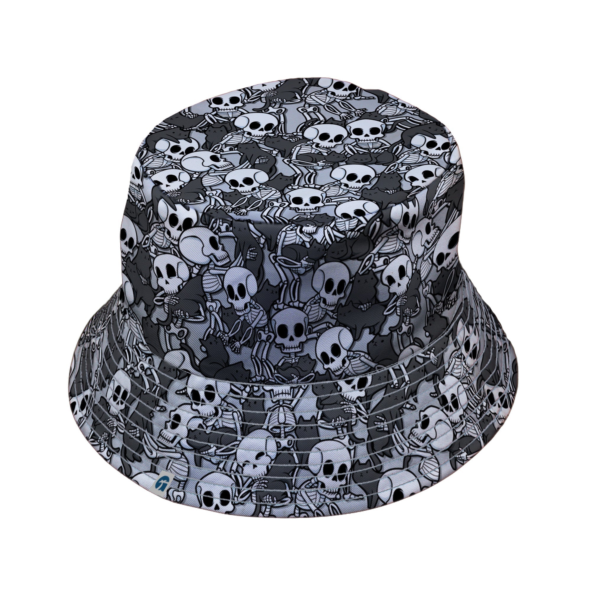 Skeleton Cat Love Bucket Hat Geek Nerd 0925 Animal Patterns Design by Tobe Fonseca