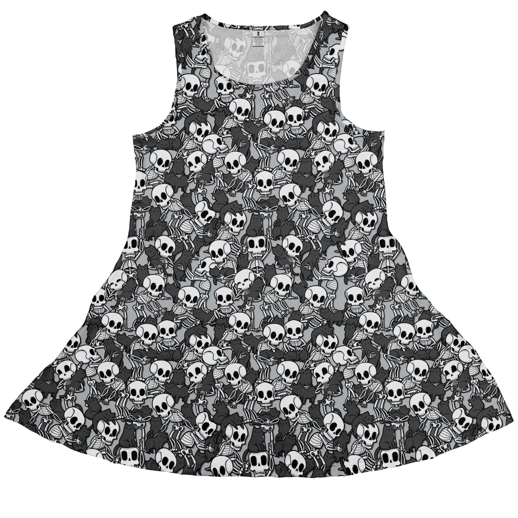 Skeleton Cat Love Dress Geek Nerd 0925 Animal Patterns Design by Tobe Fonseca