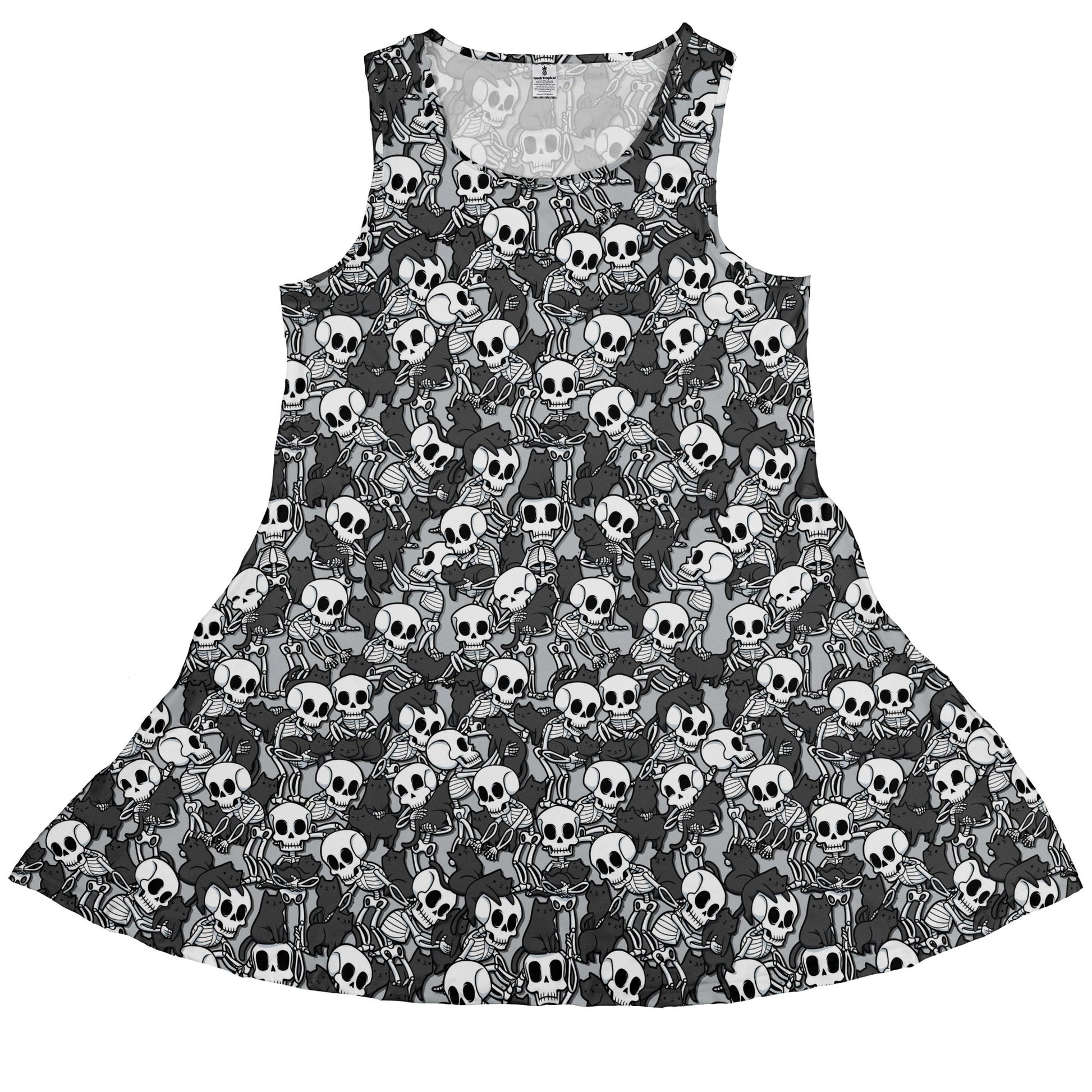 Skeleton Cat Love Dress Geek Nerd 0925 Animal Patterns Design by Tobe Fonseca