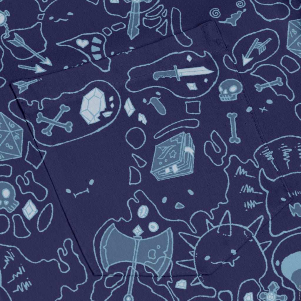Slime Cube Bioluminescence Long Sleeve Button Up Shirt Geek Nerd adult sizing Design by Ardi Tong dnd & rpg print