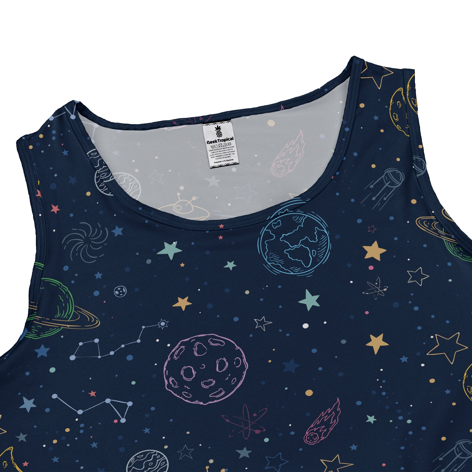 Space Doodles Blue Dress Geek Nerd lx - C outer space & astronaut print Simple Patterns