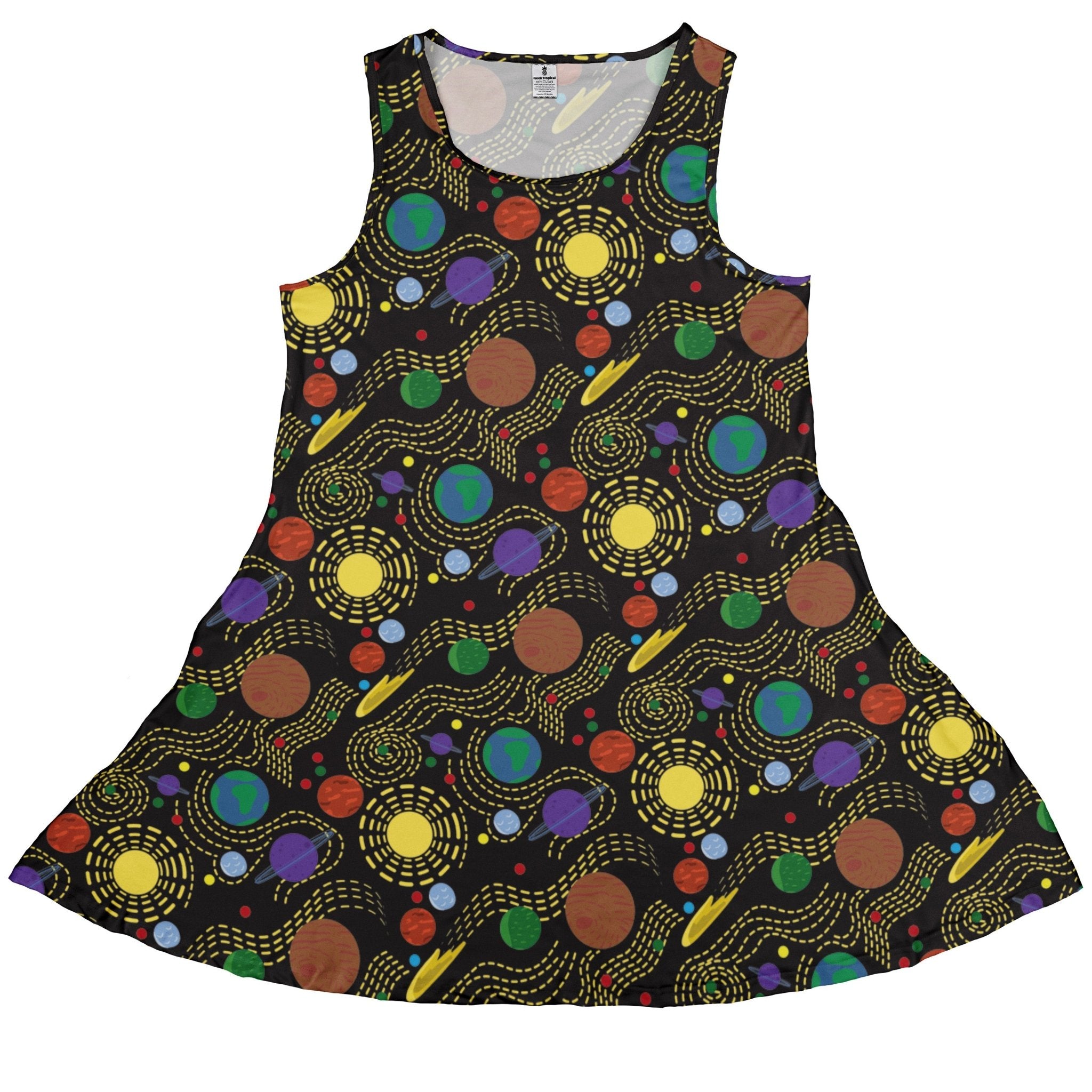 Space Explorers Dress Geek Nerd Design by Heather Davenport lx - C outer space & astronaut print