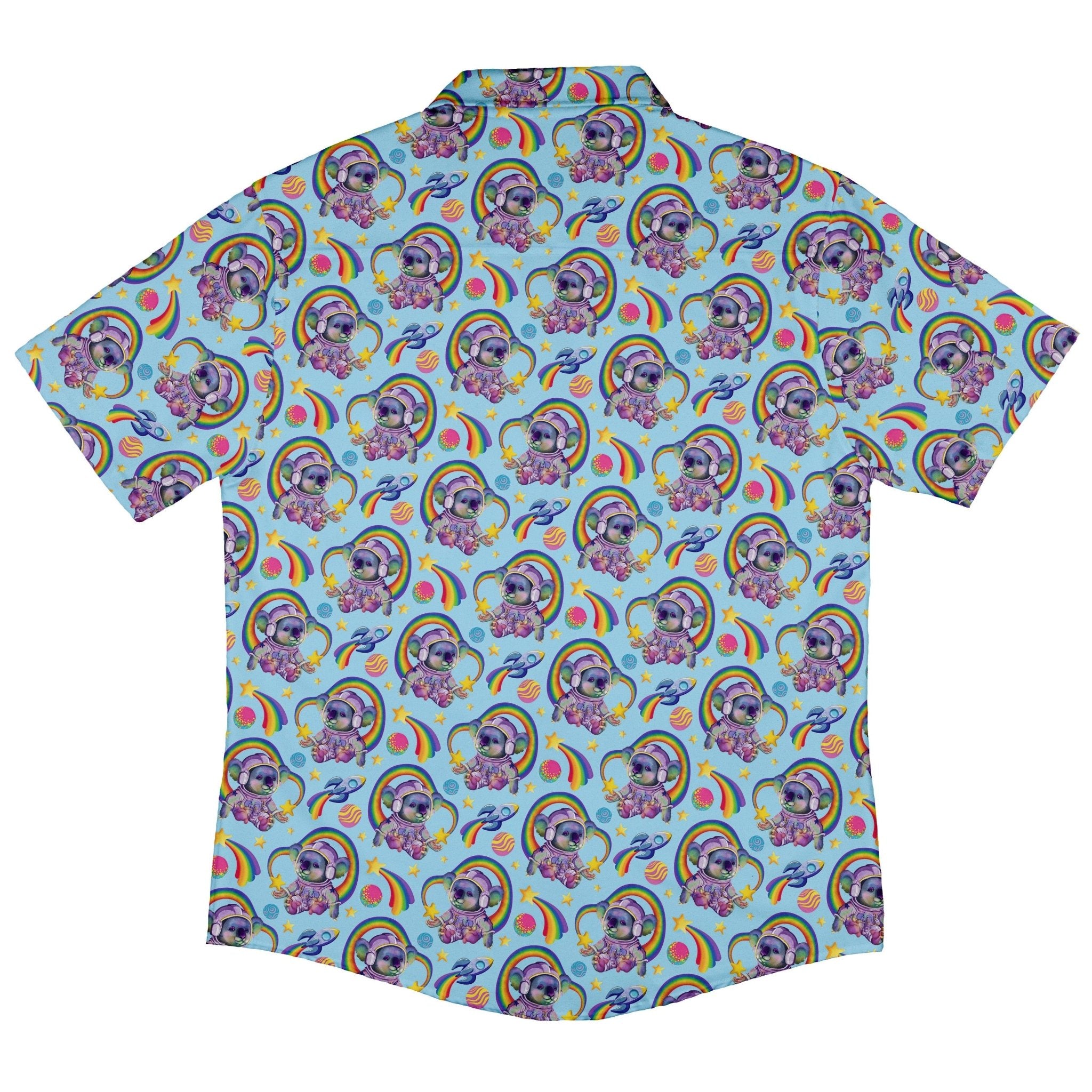Space Koala Button Up Shirt - adult sizing - Animal Patterns - Design by Carla Morrow