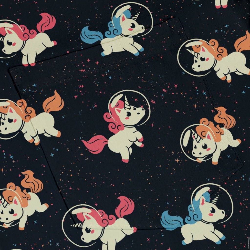 Space Unicorns Button Up Shirt Geek Nerd 0925 adult sizing All Adult Button Up Shirts