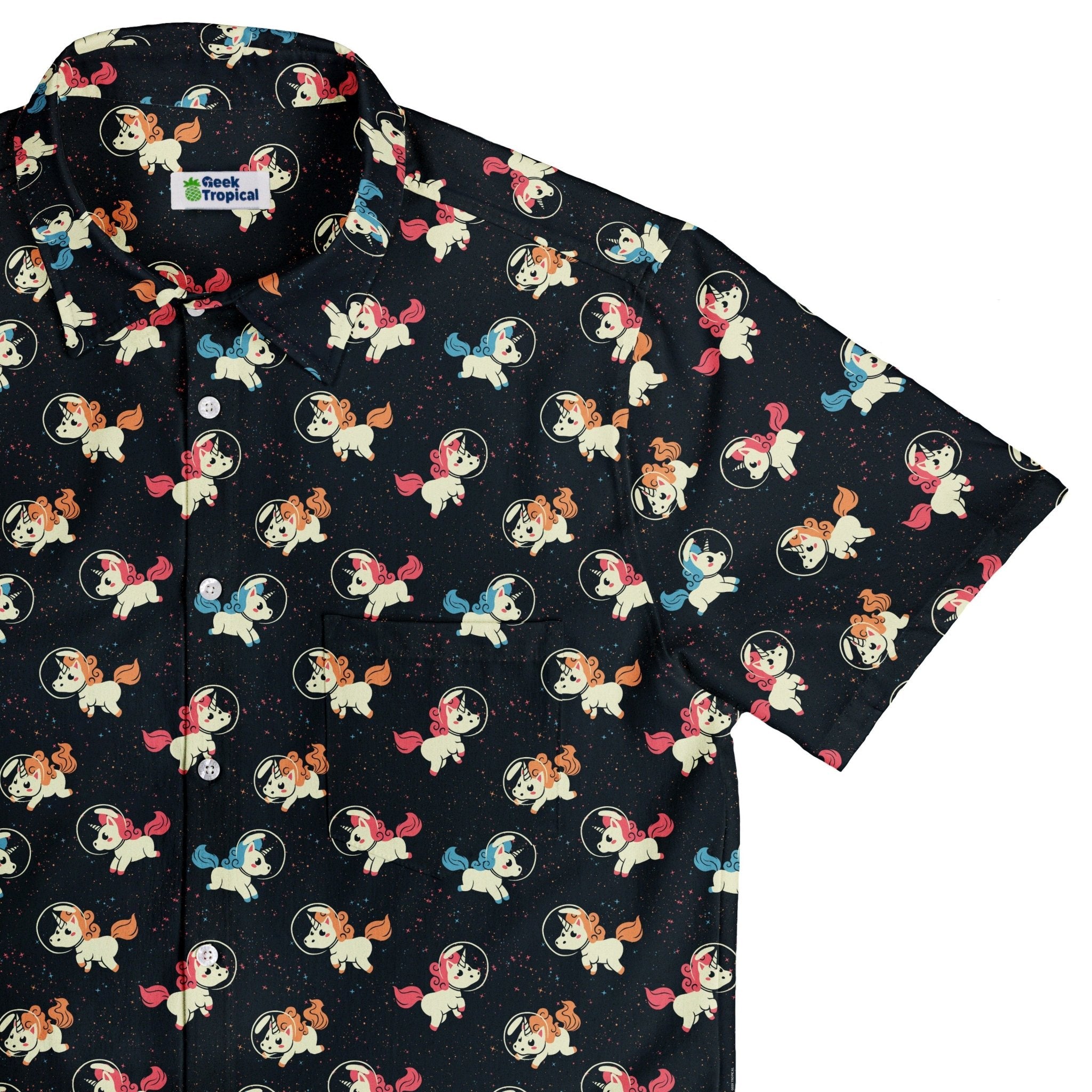 Space Unicorns Button Up Shirt Geek Nerd 0925 adult sizing All Adult Button Up Shirts