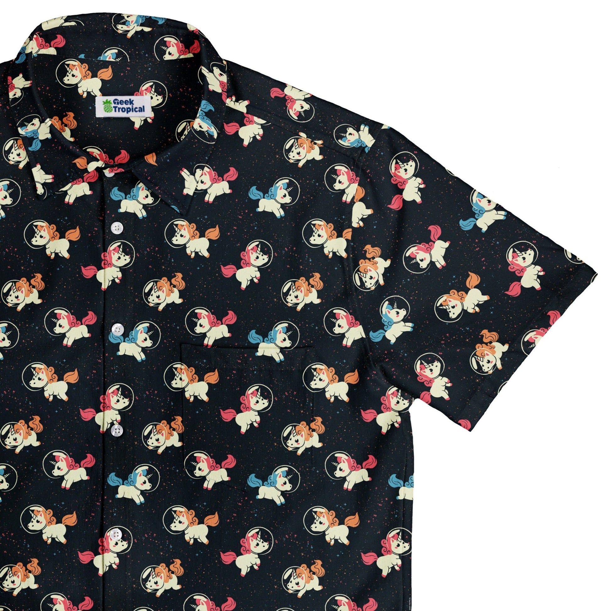 Space Unicorns Button Up Shirt Geek Nerd 0925 adult sizing All Adult Button Up Shirts