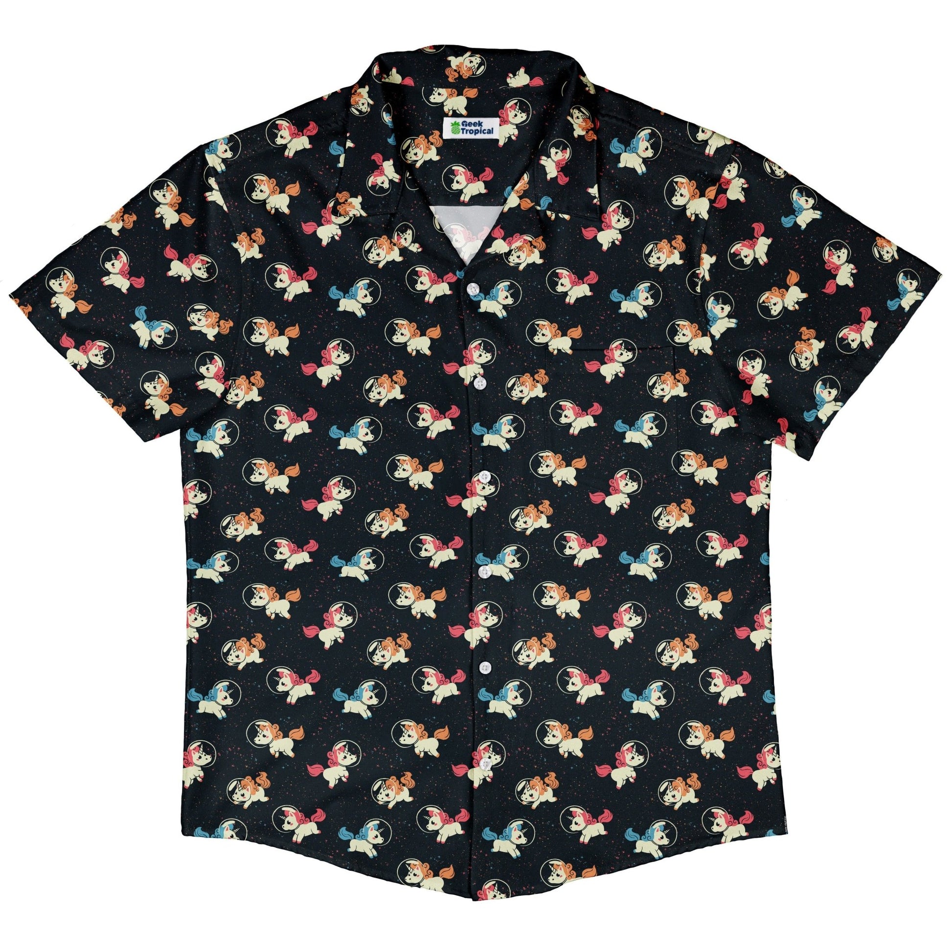 Space Unicorns Button Up Shirt Geek Nerd 0925 adult sizing All Adult Button Up Shirts