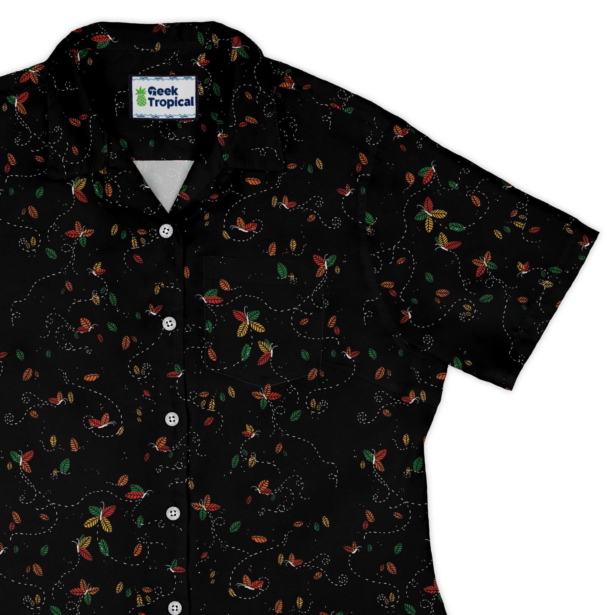 Spirit of the Season Curvy Button Up Shirt Geek Nerd 0925 All Adult Button Up Shirts Christmas Print