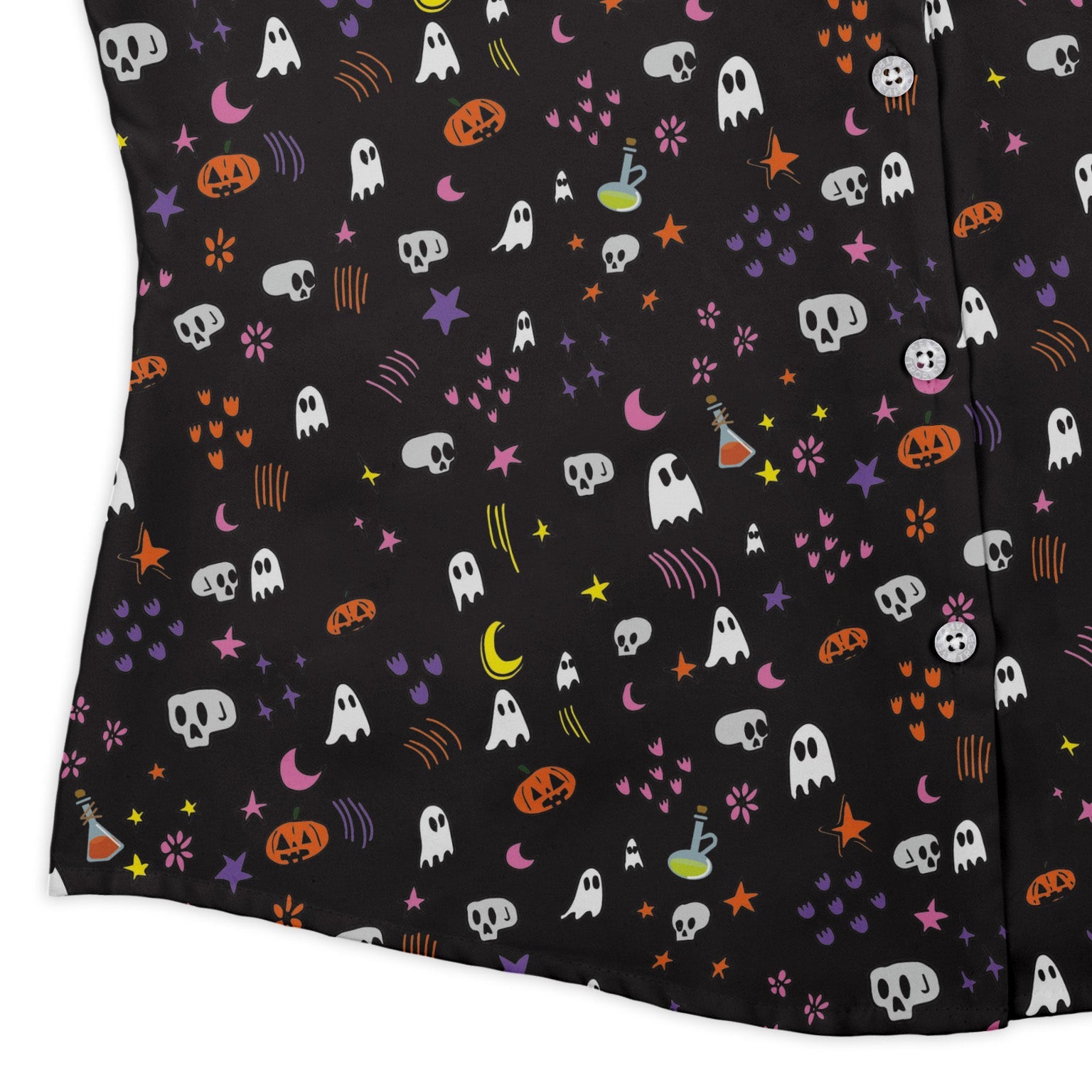 Spooky Doodles Curvy Button Up Shirt Geek Nerd 0925 All Adult Button Up Shirts Design by Heather Davenport