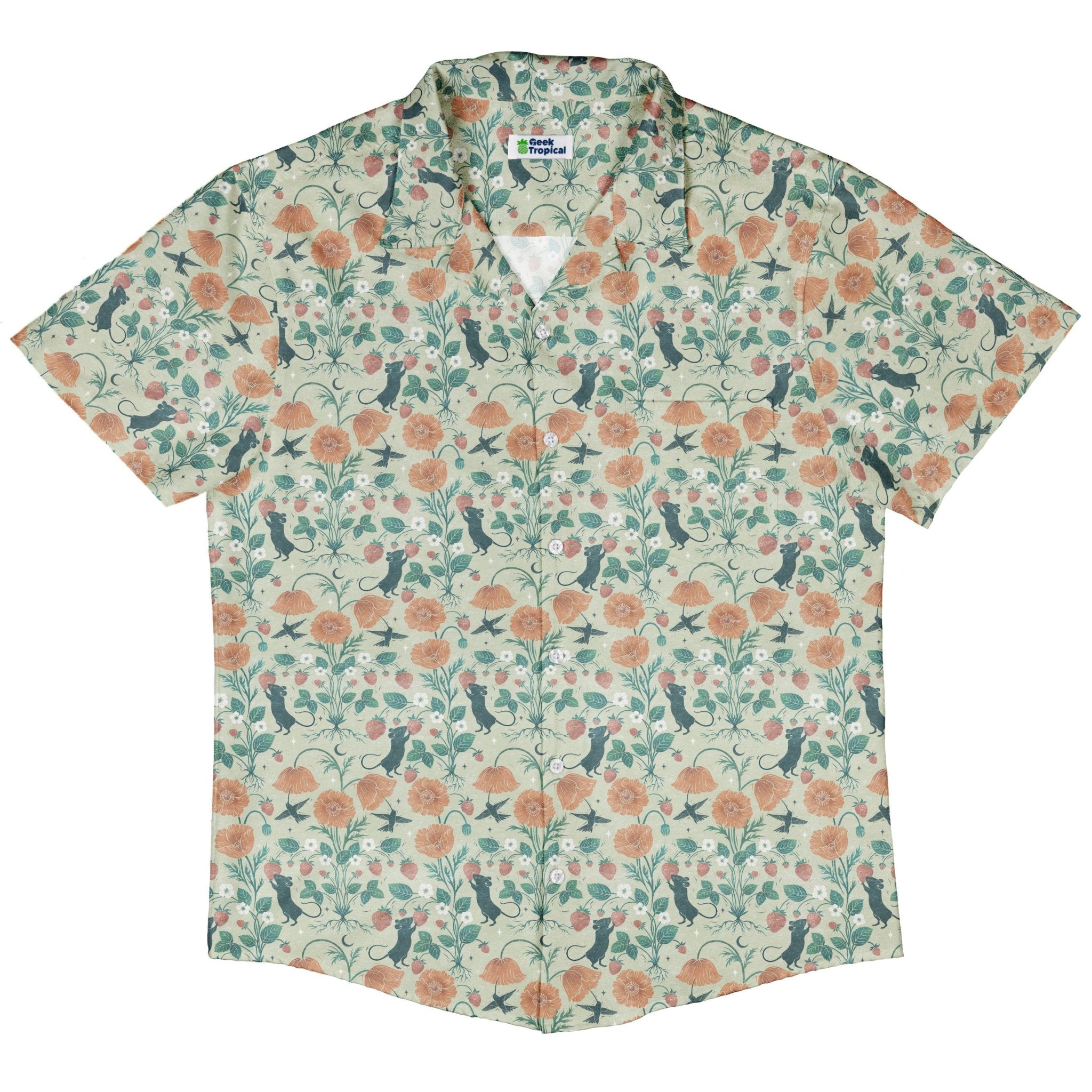 Spring Garden Button Up Shirt Geek Nerd 0925 adult sizing All Adult Button Up Shirts