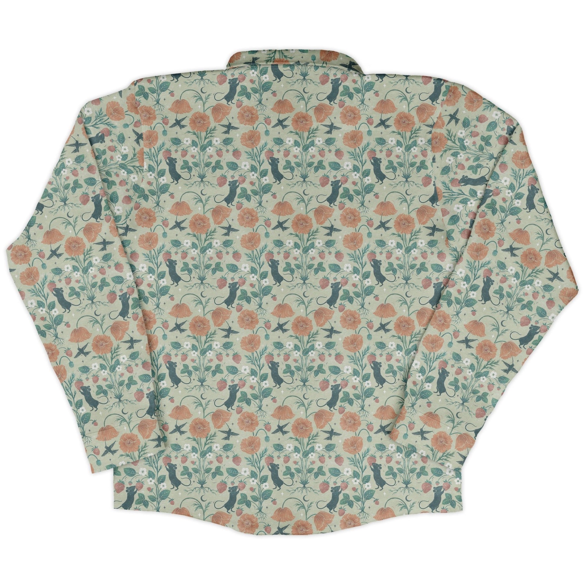 Spring Garden Long Sleeve Button Up Shirt Geek Nerd 0925 adult sizing All Adult Button Up Shirts