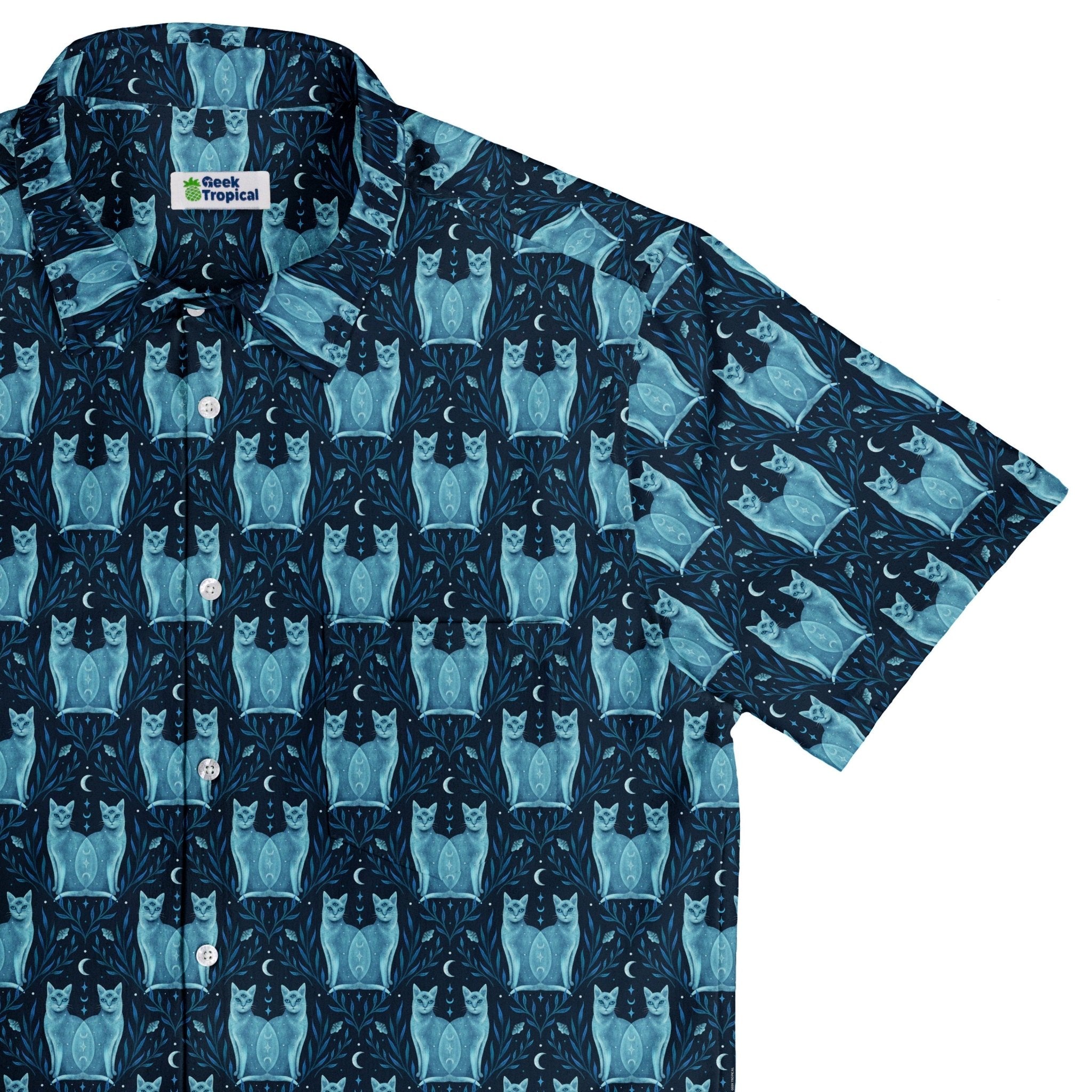 Symmetrical Cats Button Up Shirt Geek Nerd 0925 adult sizing All Adult Button Up Shirts